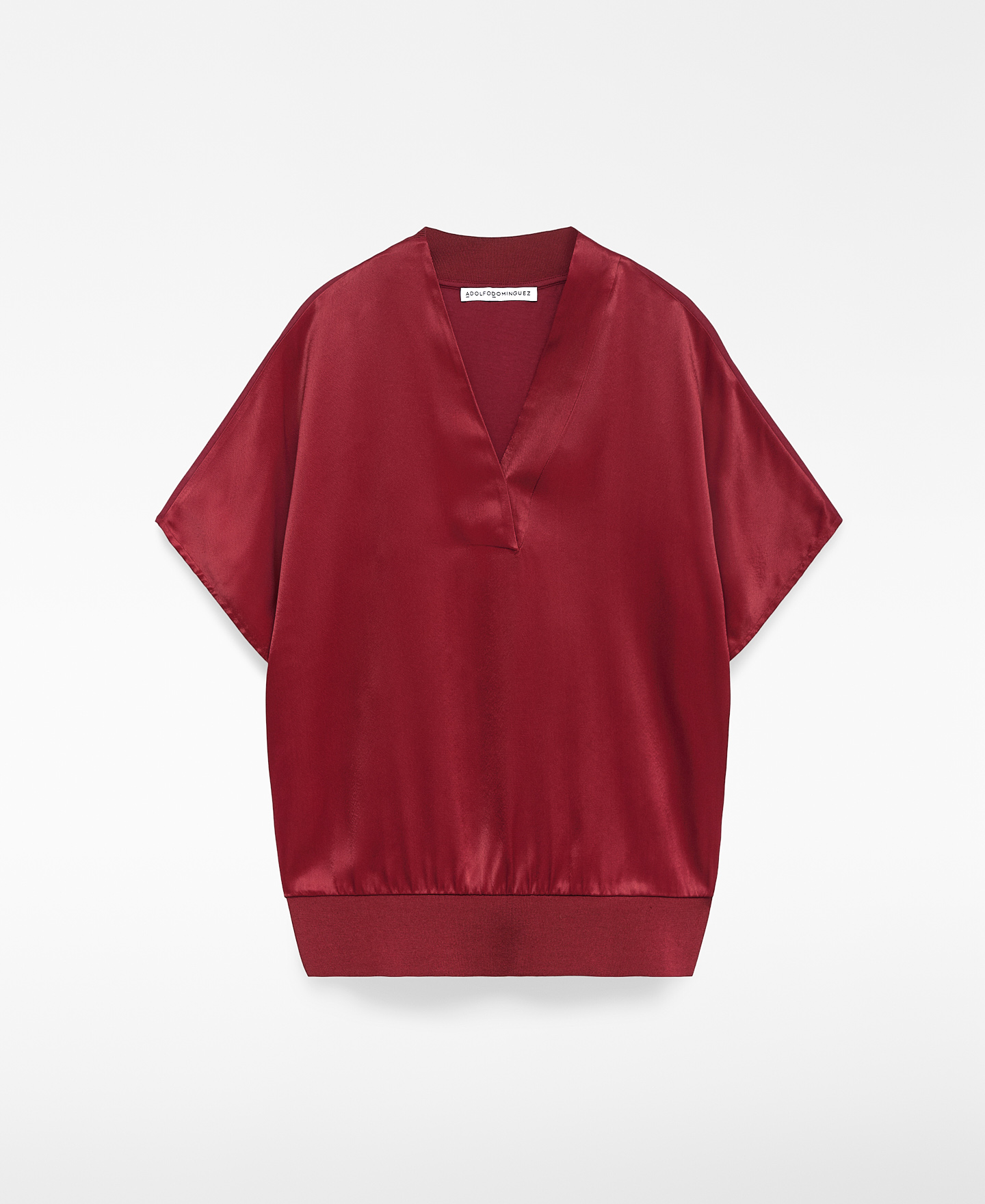 Double-fabric V-neckline top image number 4