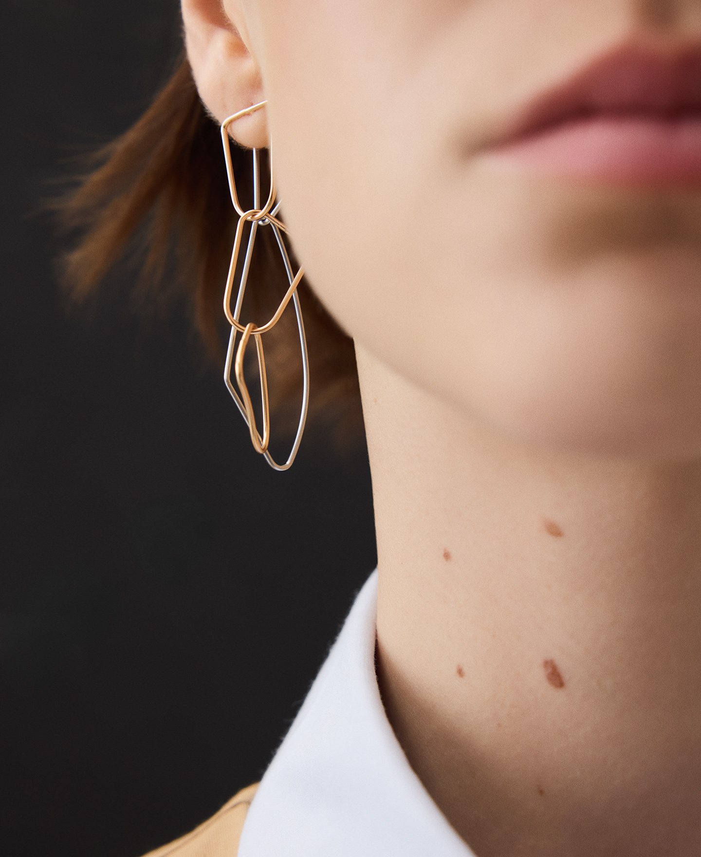 Pendientes eslabones finos irregulares image number 3