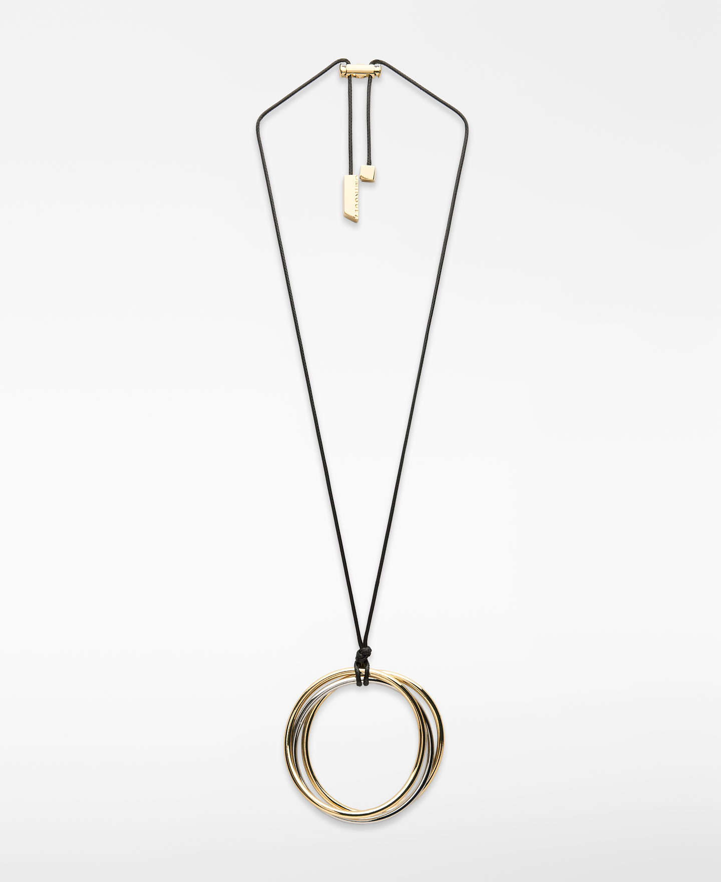Two-tone metal hoops necklace image number 0