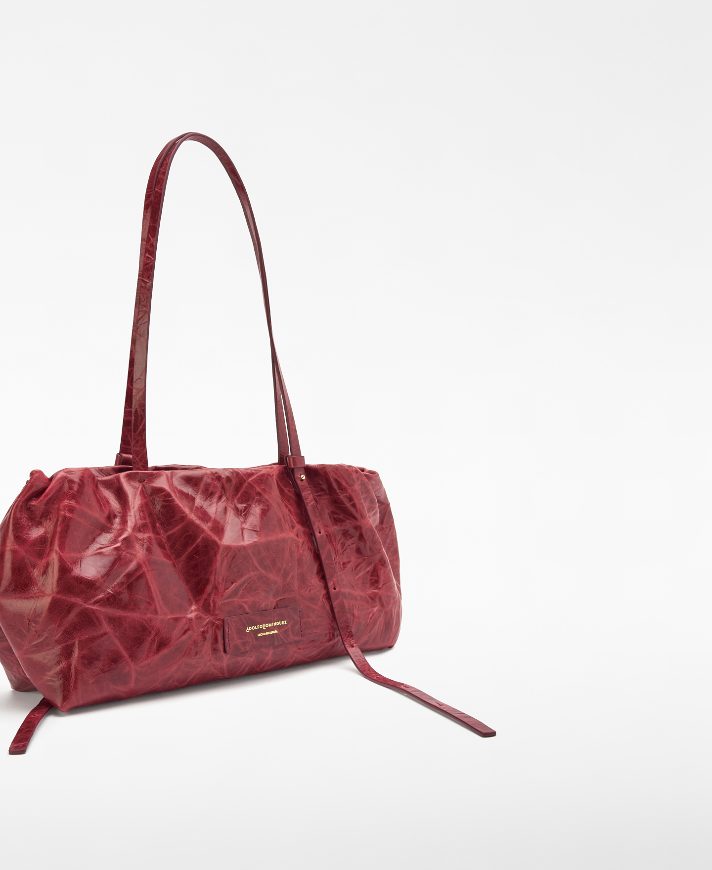 Bolsa de ombro maxi de couro rachado Doce image number 2