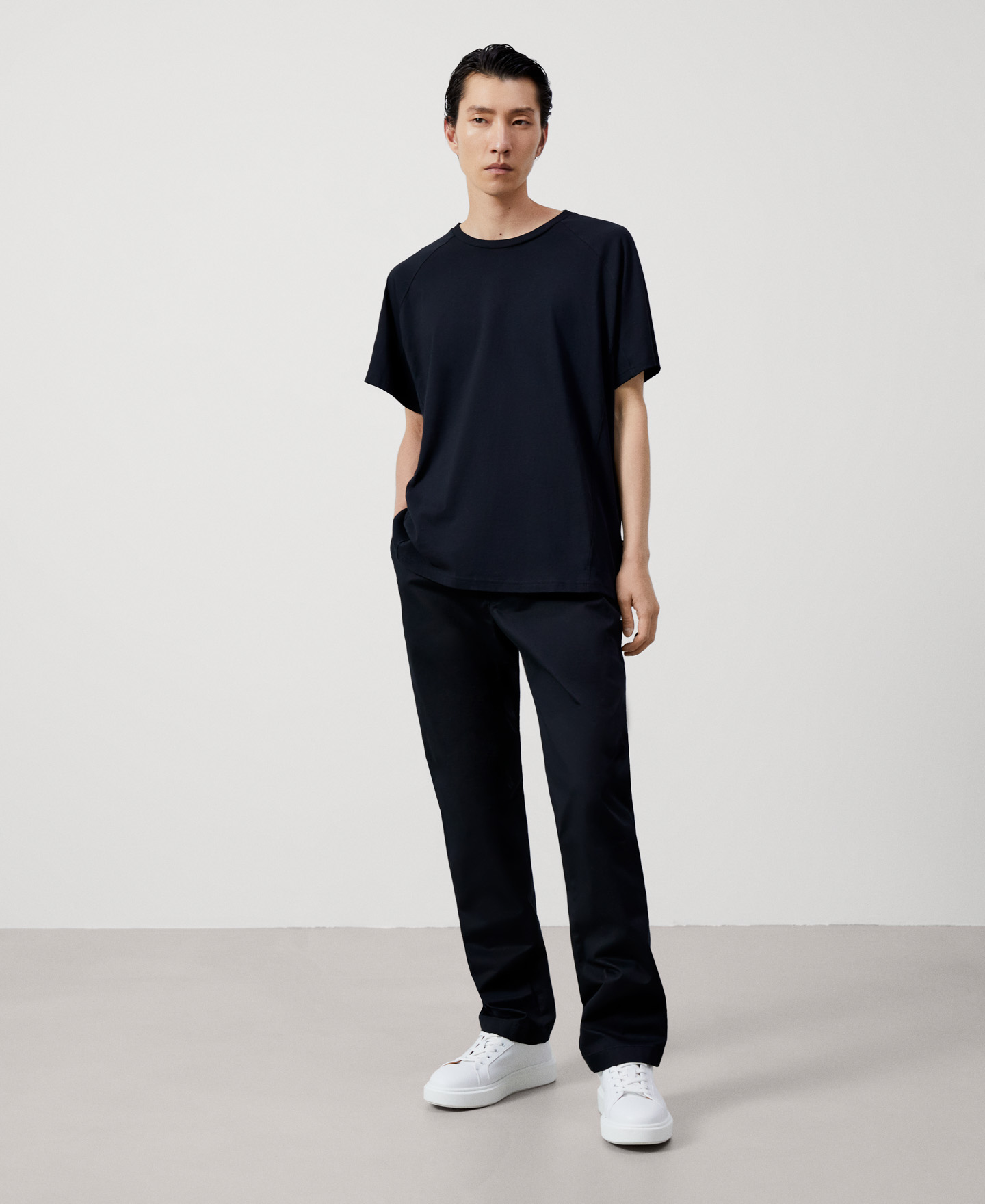Stretch cotton chino trousers image number 1