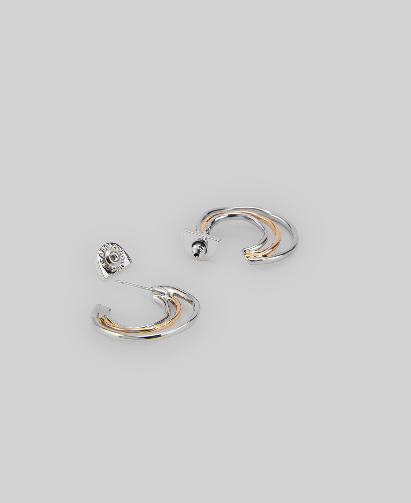 Pendientes met&aacute;licos tres aros mujer image number 2