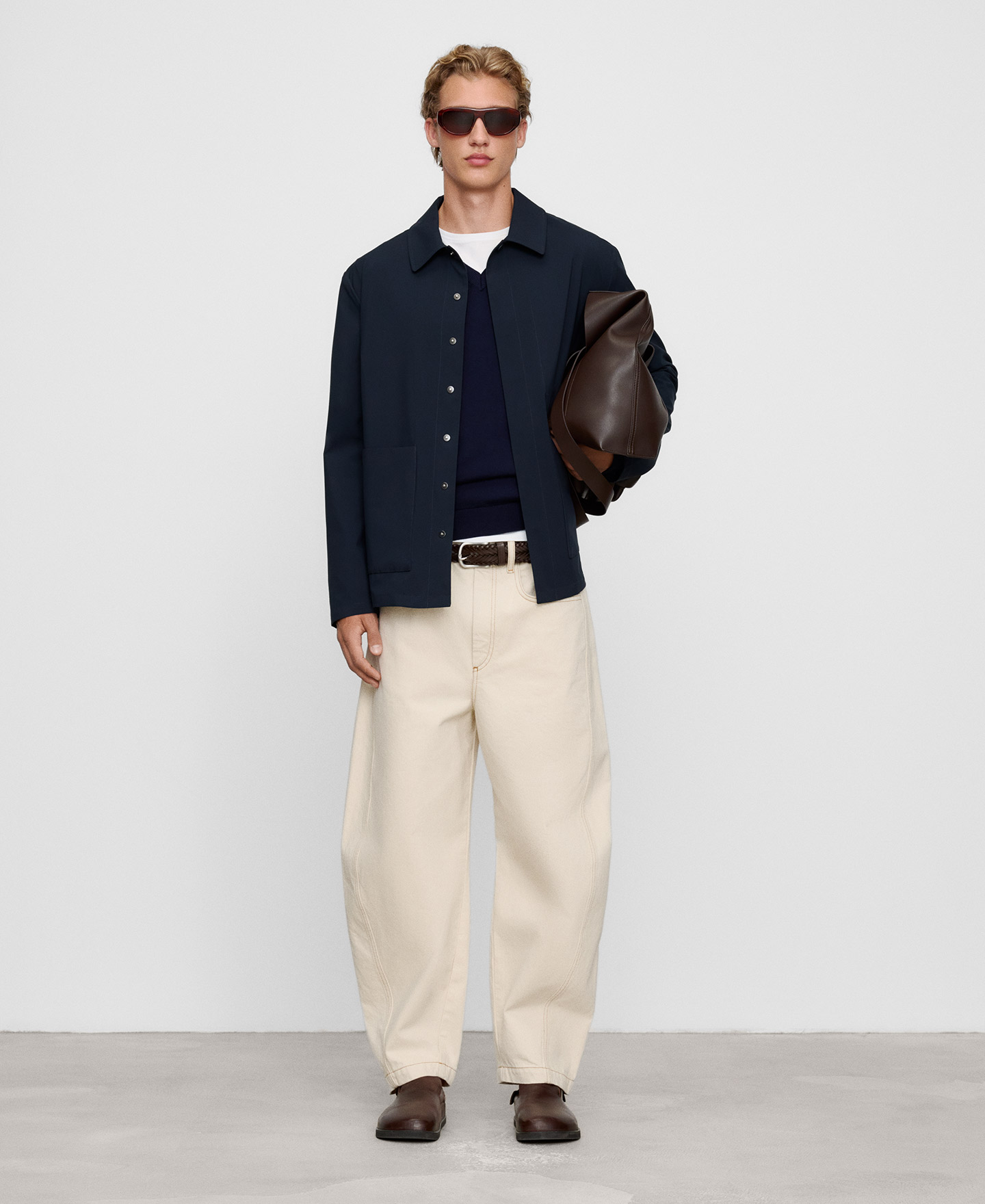 Spread collar technical jacket image number 1