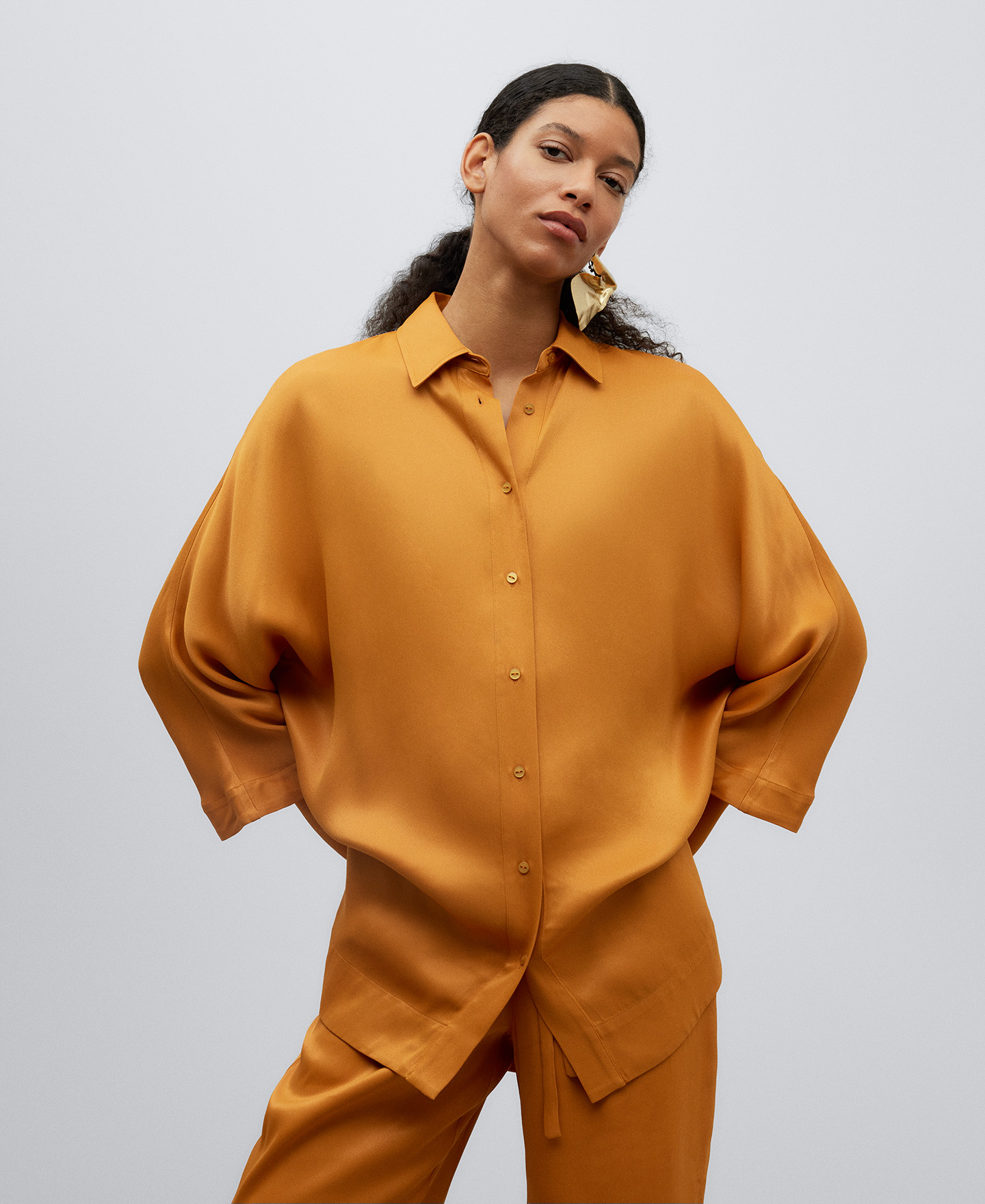 Orange japanese sleeve shirt woman image number 0