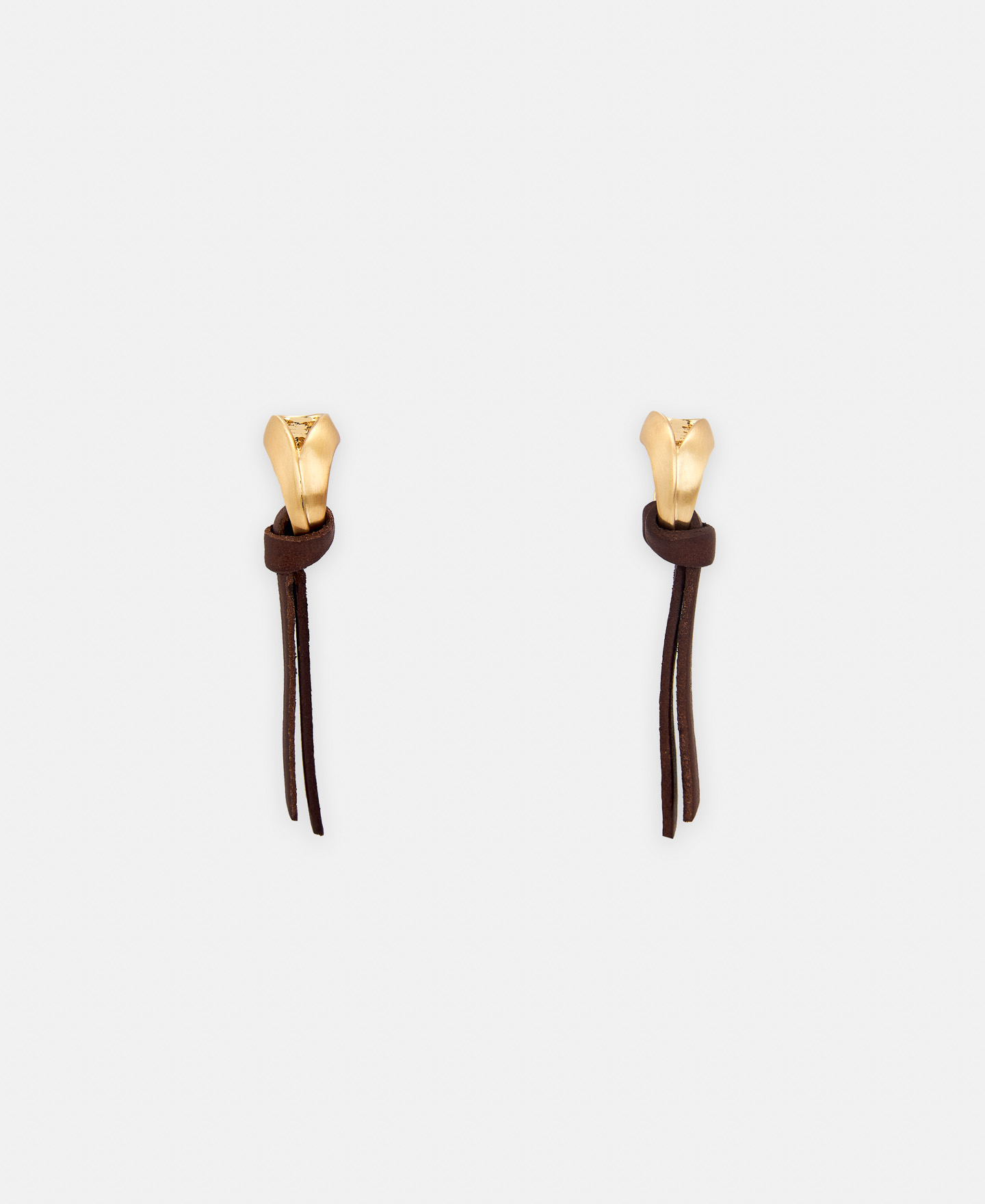 Leather and metal earrings image number 0