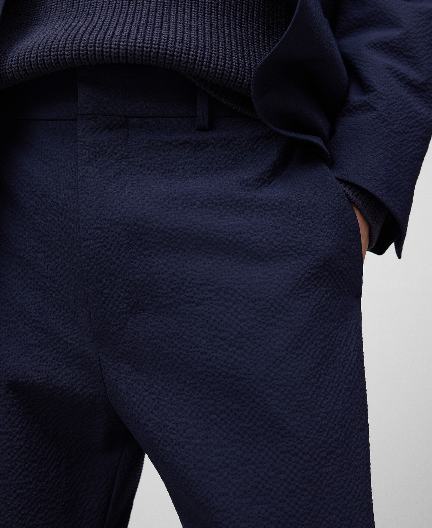 Seersucker tailored trousers man image number 3