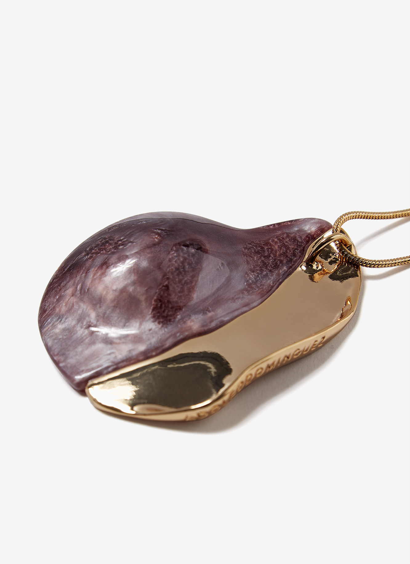 Necklace with metal and resin pendant image number 1