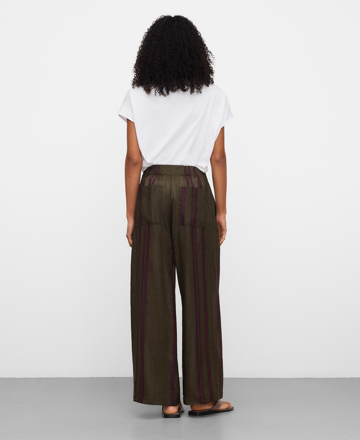 Pantal&oacute;n recto rayas ramio image number 2