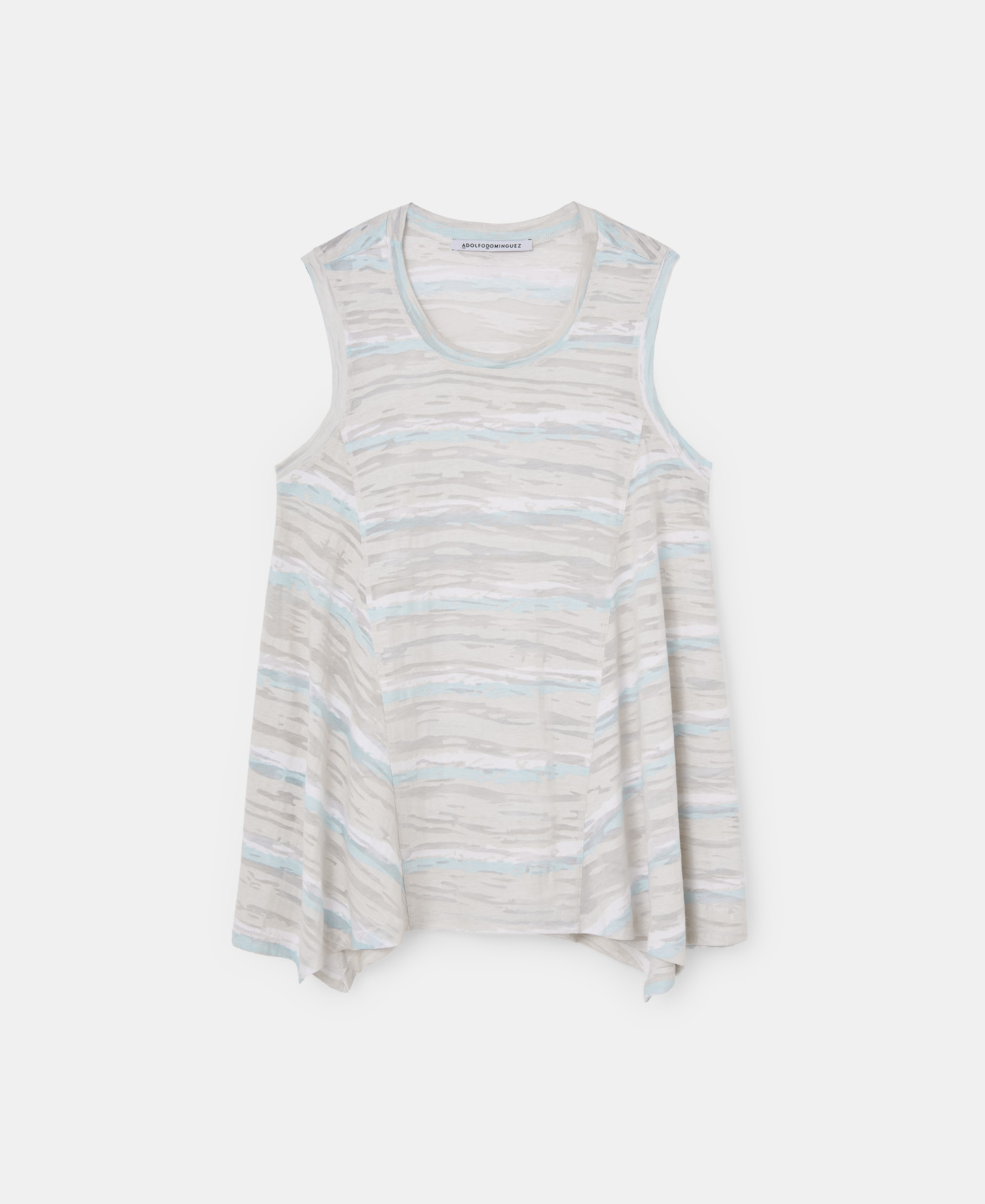 Camiseta de tirantes blanca asimétrica image number 4