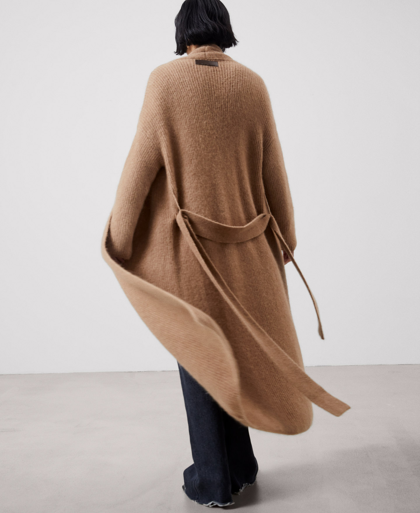 Alpaca fabric long jacket image number 2