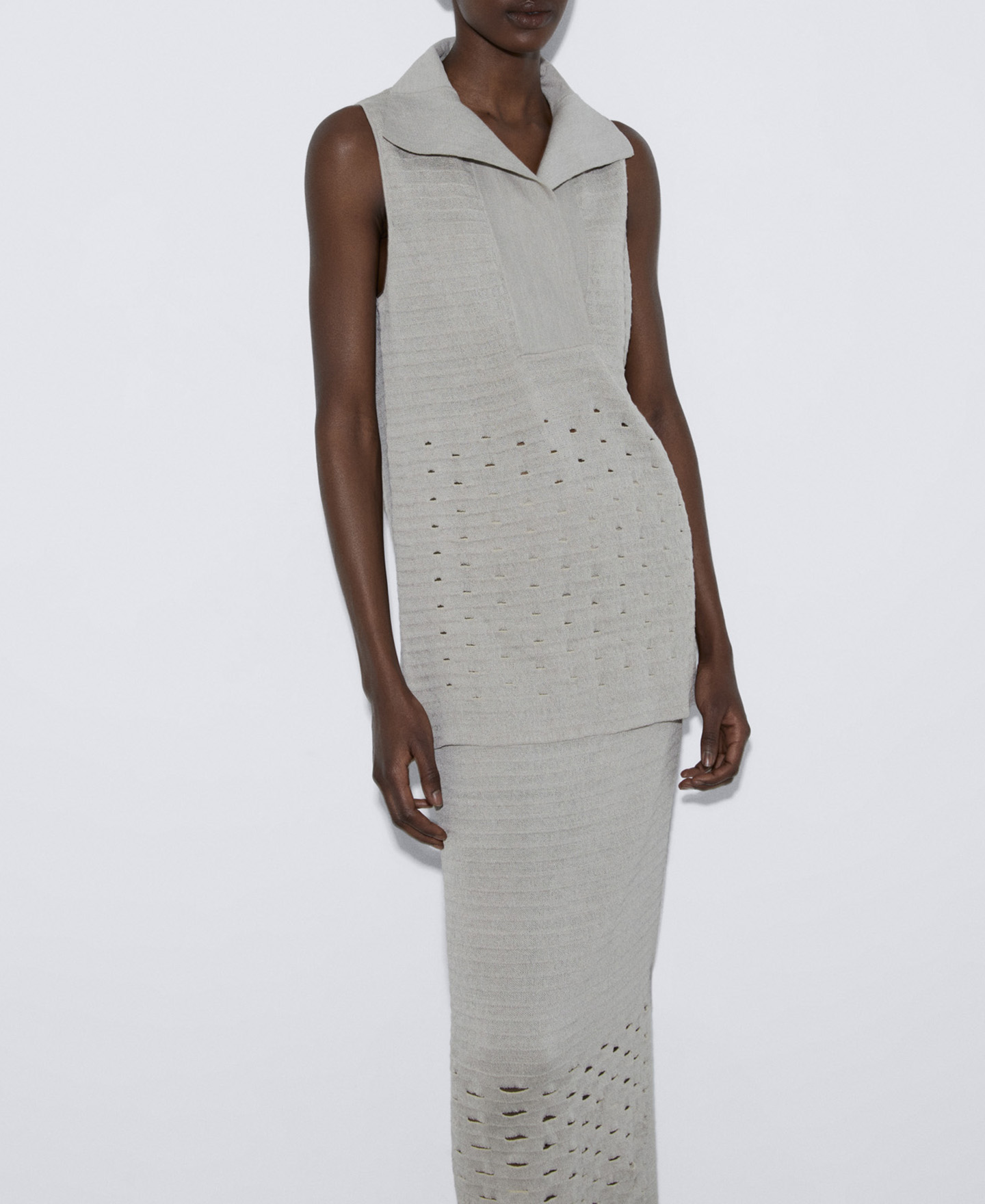 Linen knitted openwork top image number 0