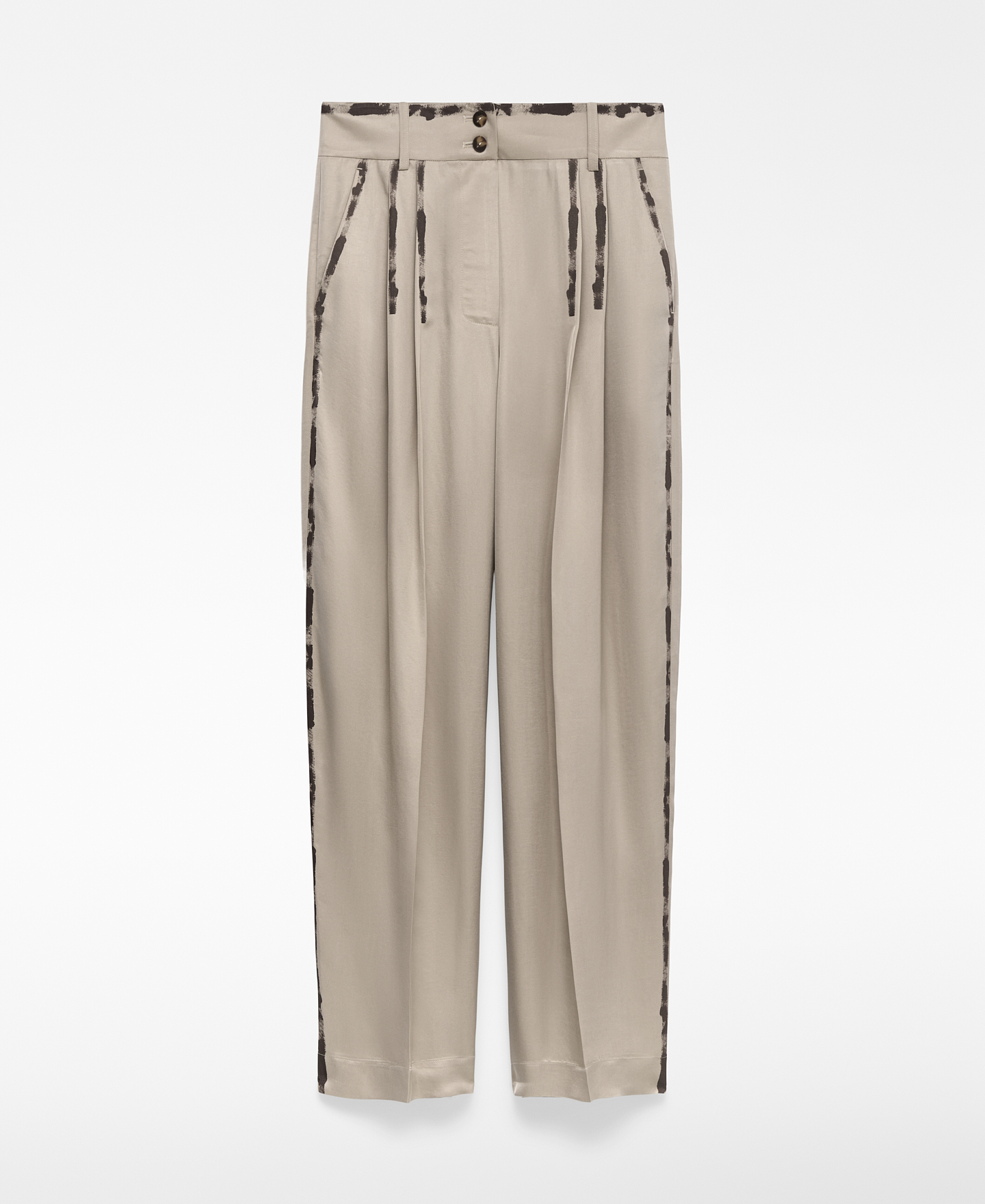 Paint-effect barrel fit trousers woman image number 4