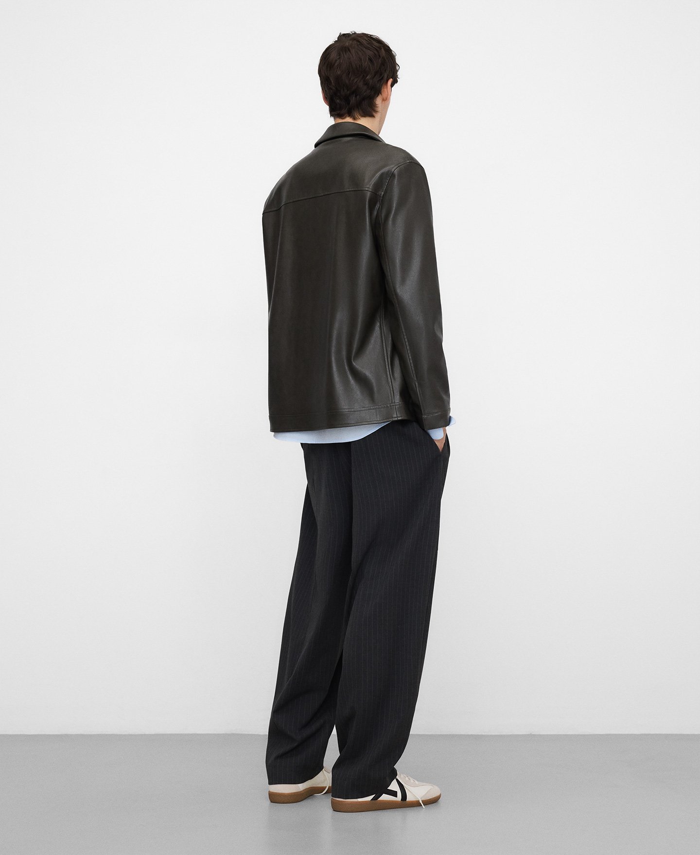 Leather-Non-Leather regular fit jacket image number 2