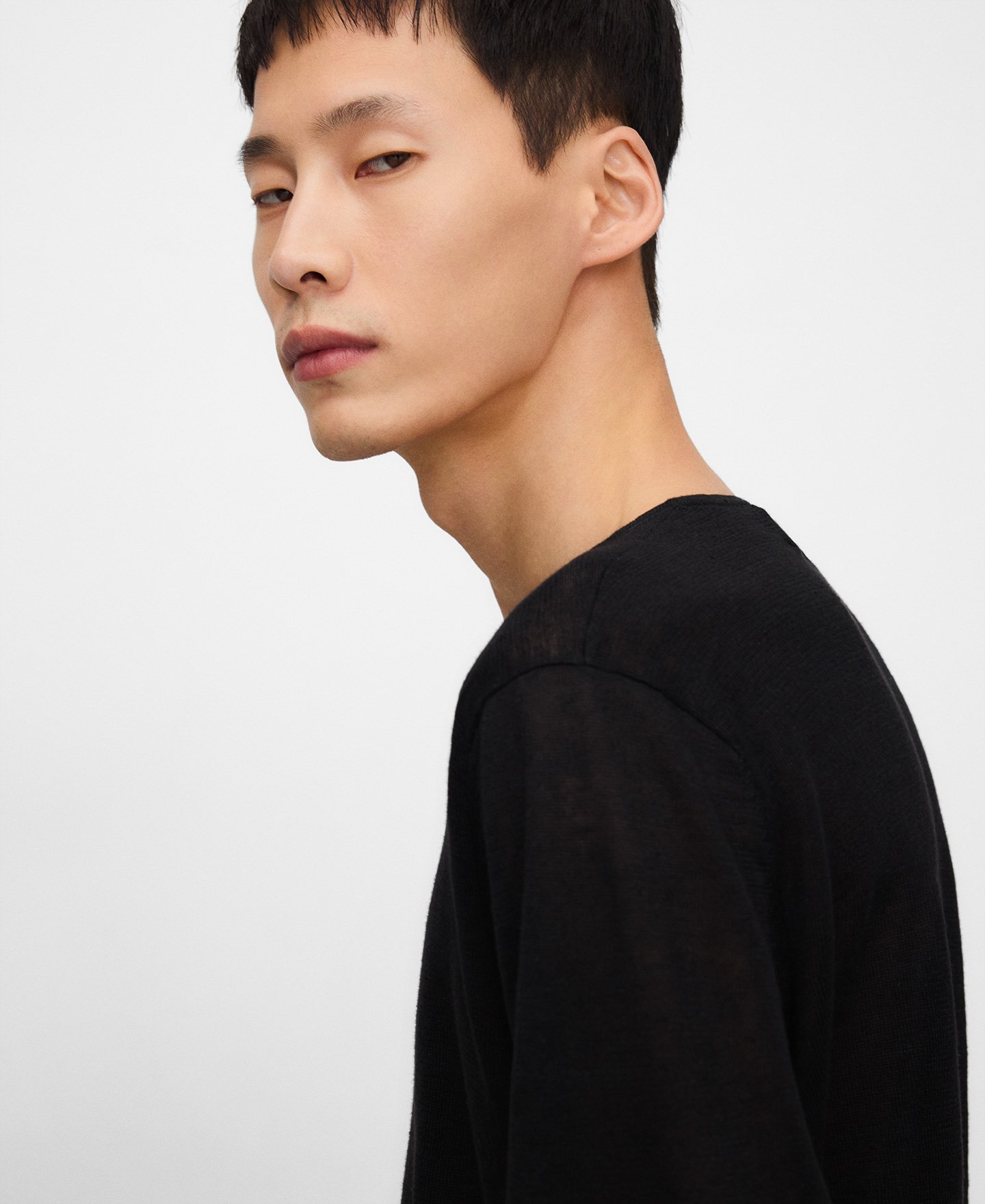 Melange-Strickpullover aus europ&auml;ischem Leinen image number 3