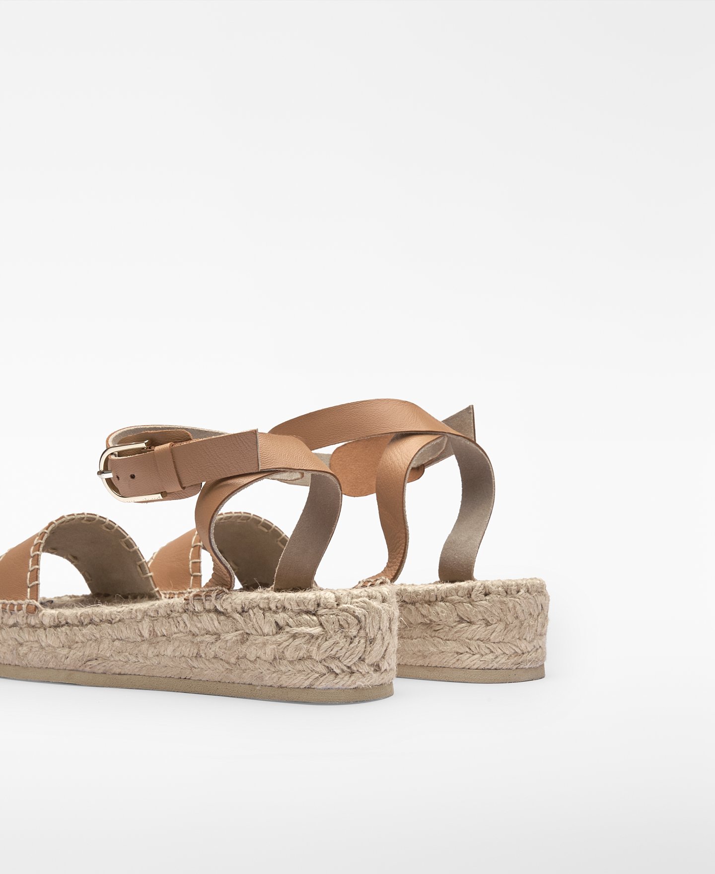 Platform leather sandal woman image number 2