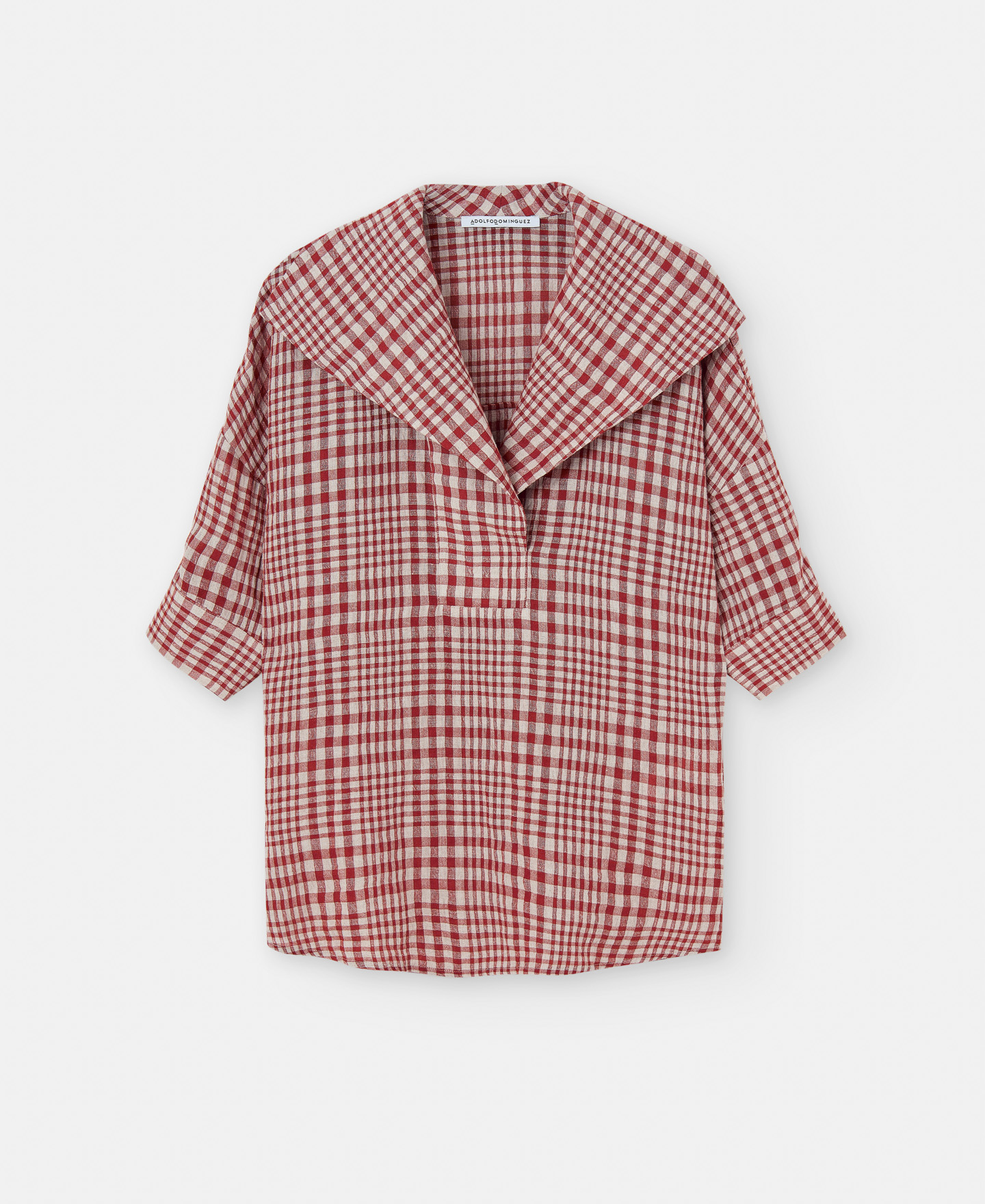 Checked linen and cotton shirt image number 4