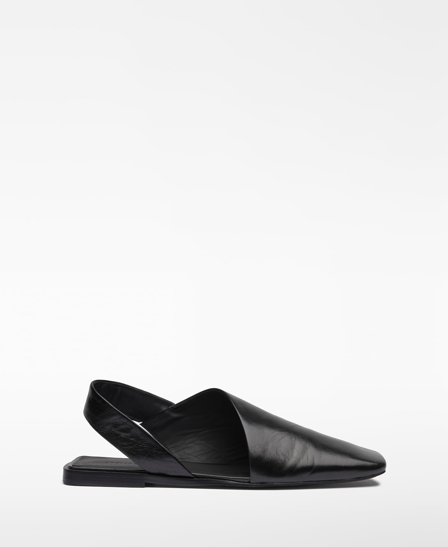 Leather asymmetric mules image number 0