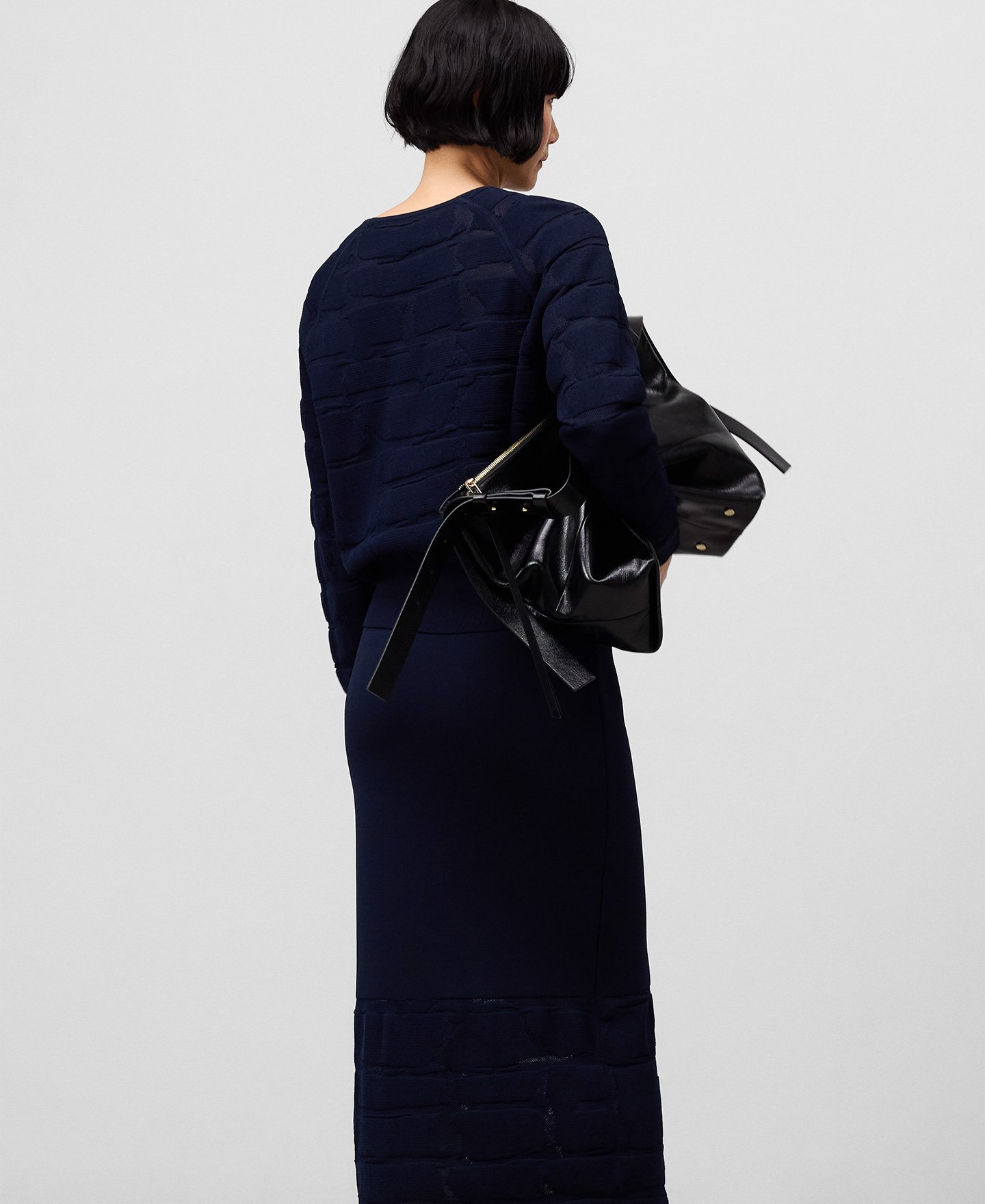Jacquard knit sweater woman image number 2