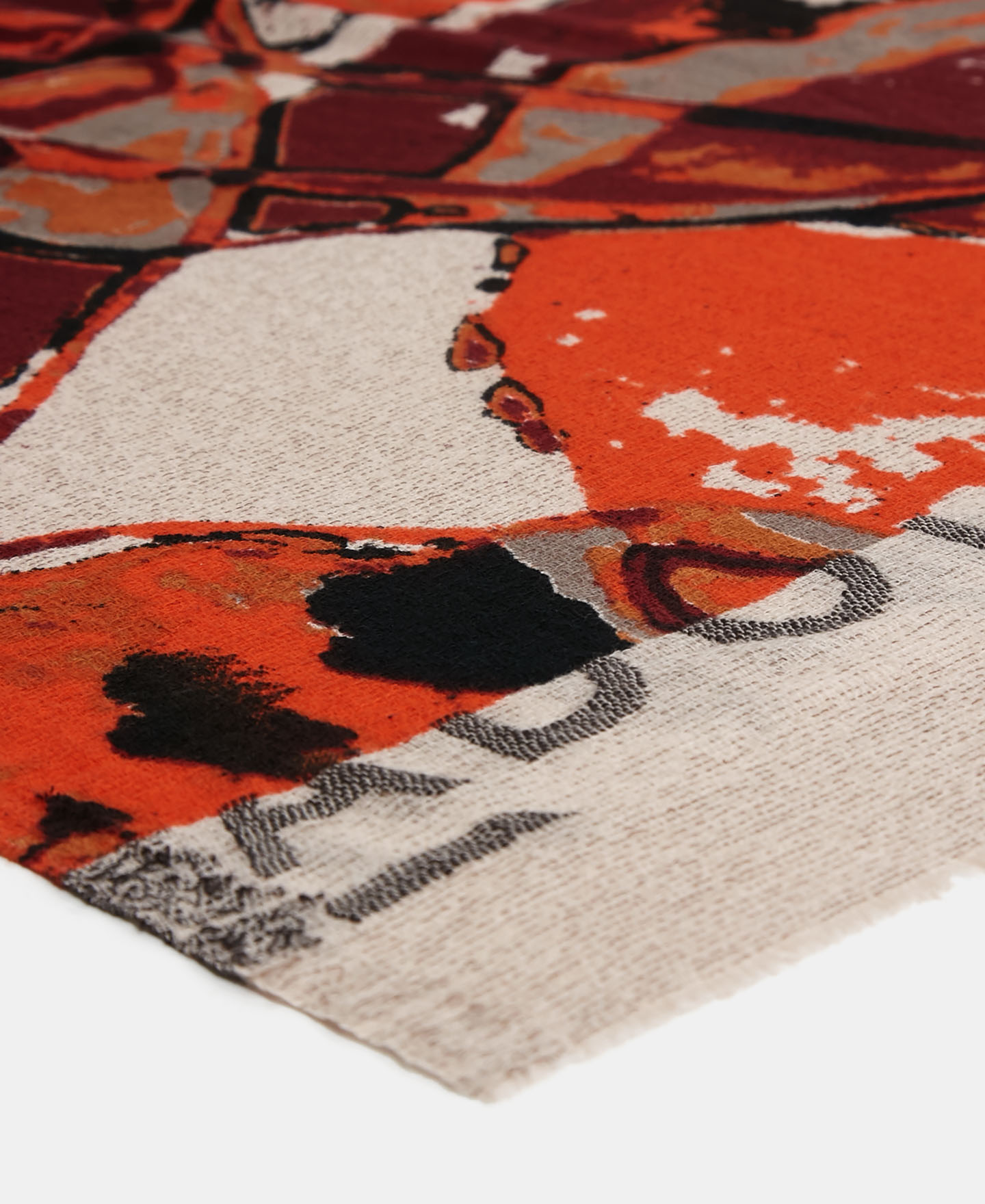 Asymmetrical printed shawl in modal image number 1