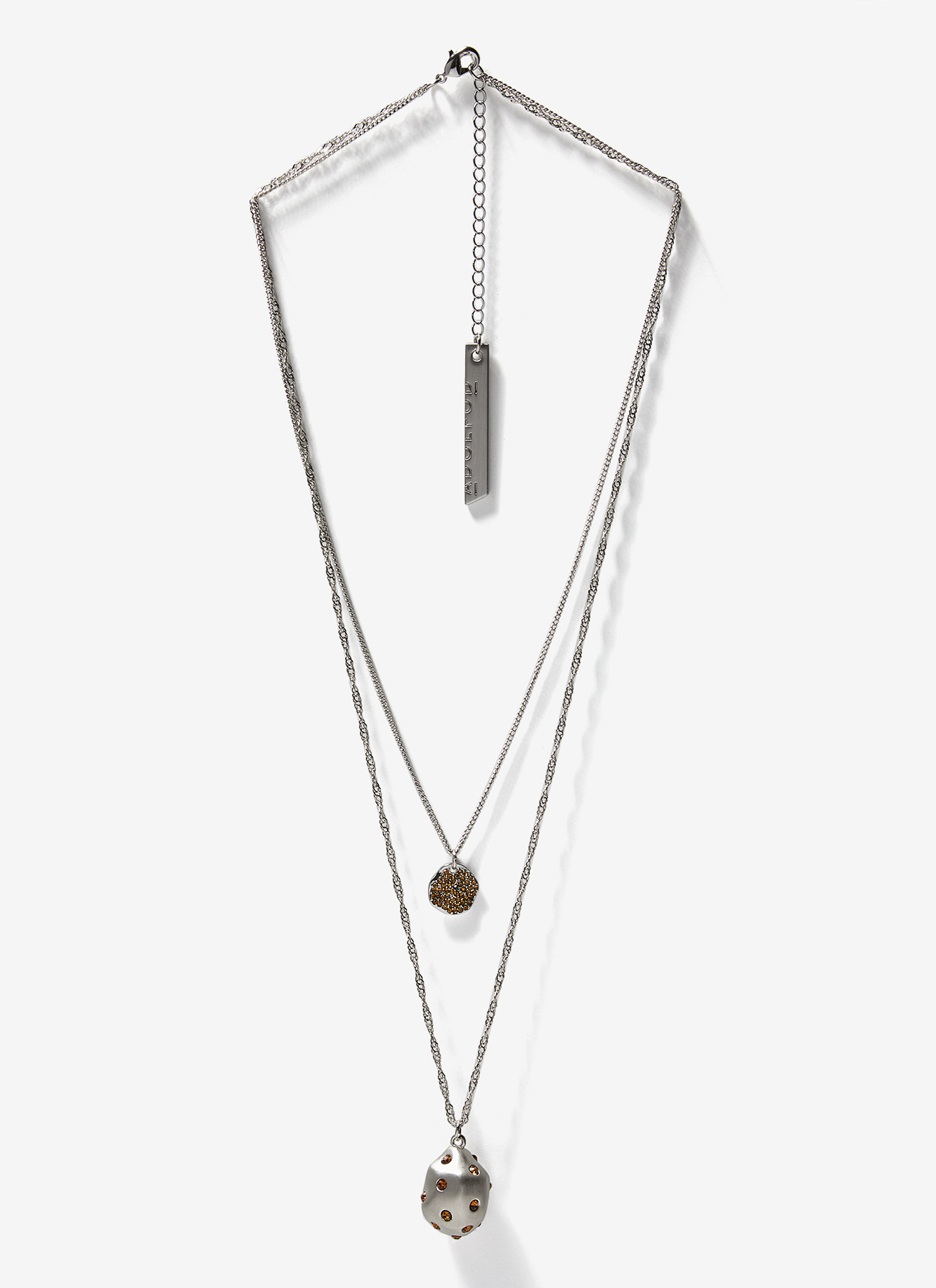 Collar multicadena con cristales image number 0