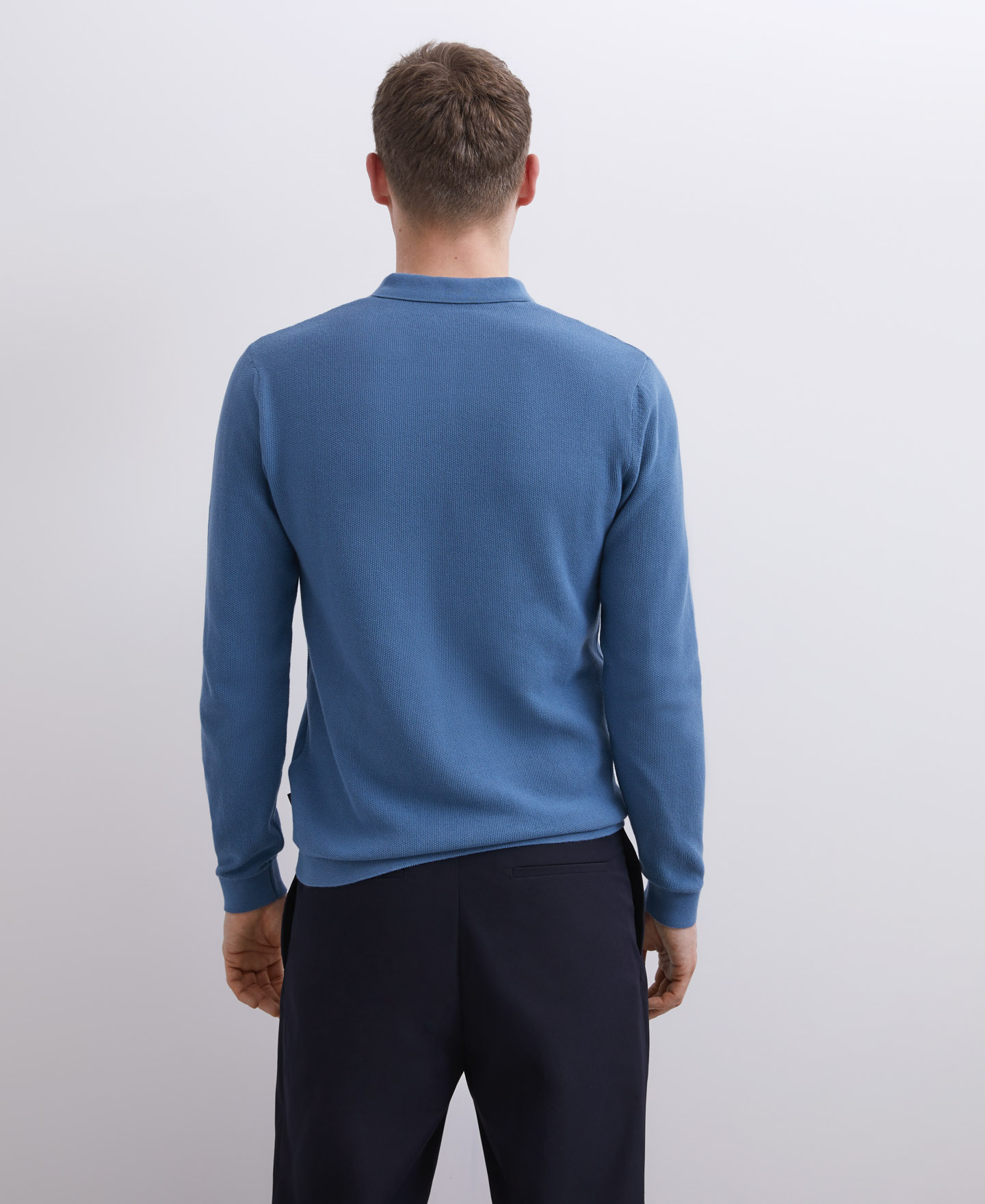 Blue organic cotton polo shirt image number 1