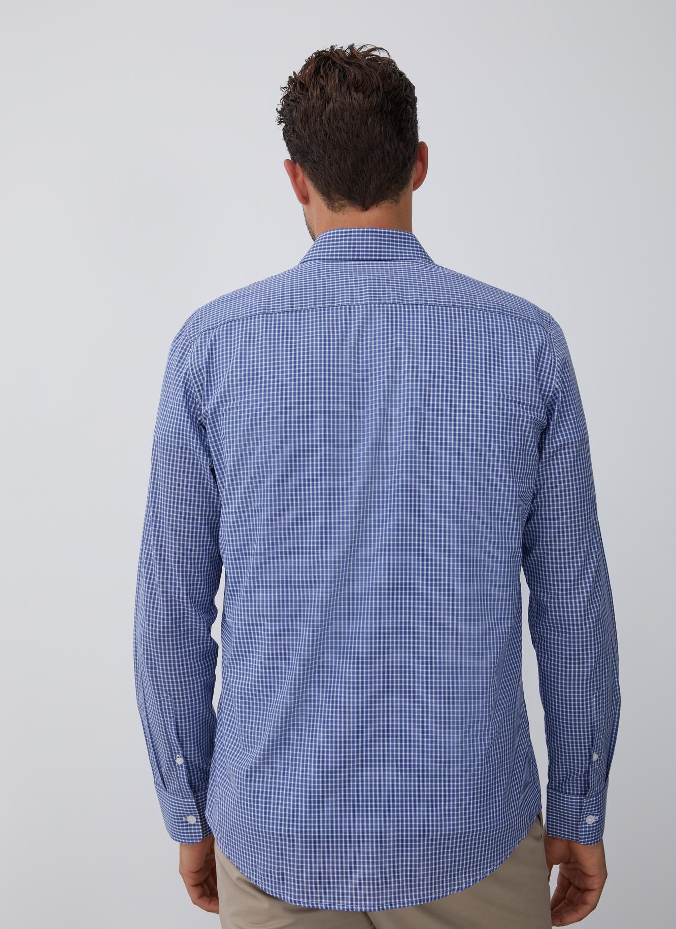 Camisa de micro cuadros en algodón image number 1