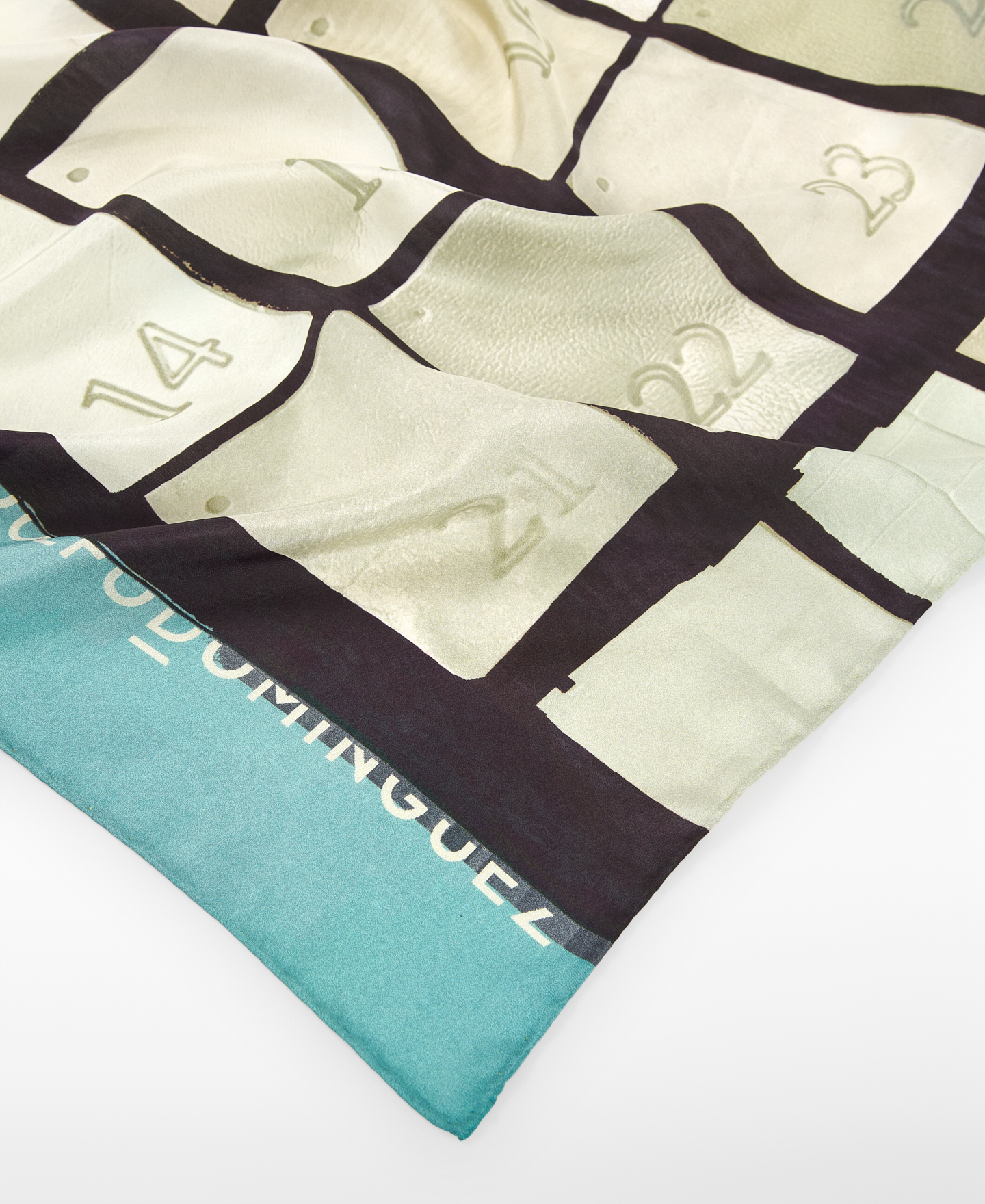 Silk maxi scarf with calendar pint image number 2