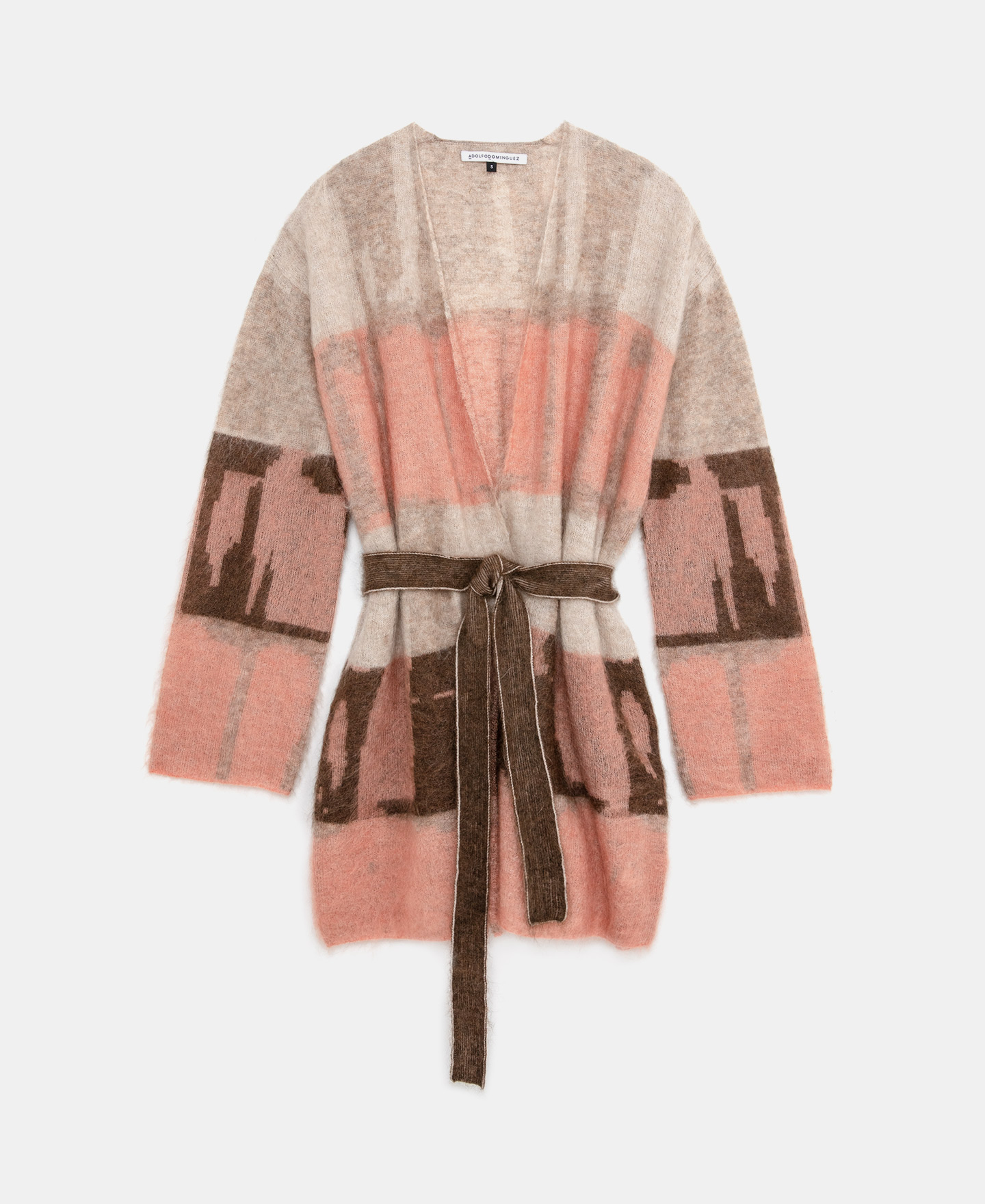 Carded mohair belted jacket image number 4