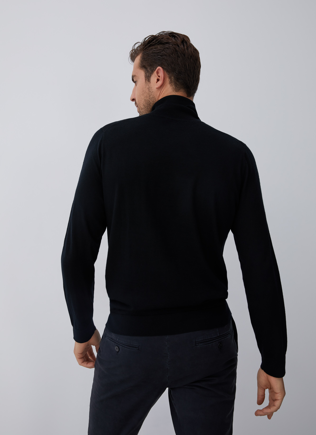 Merino wool sweater with high collar image number 1