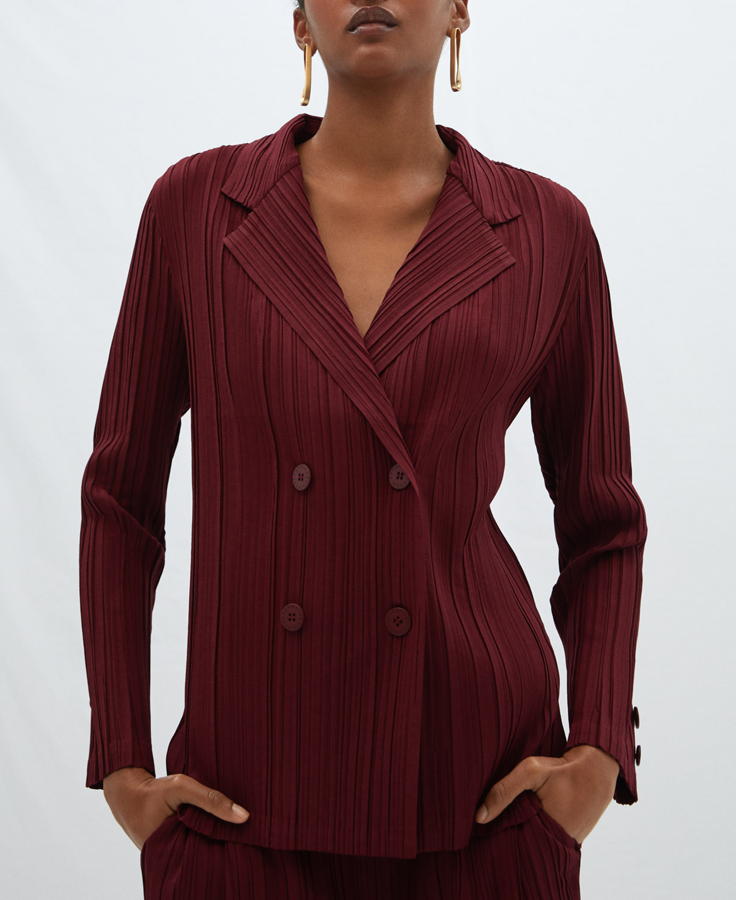 Blazer de cuatro botones en crinkle image number 0