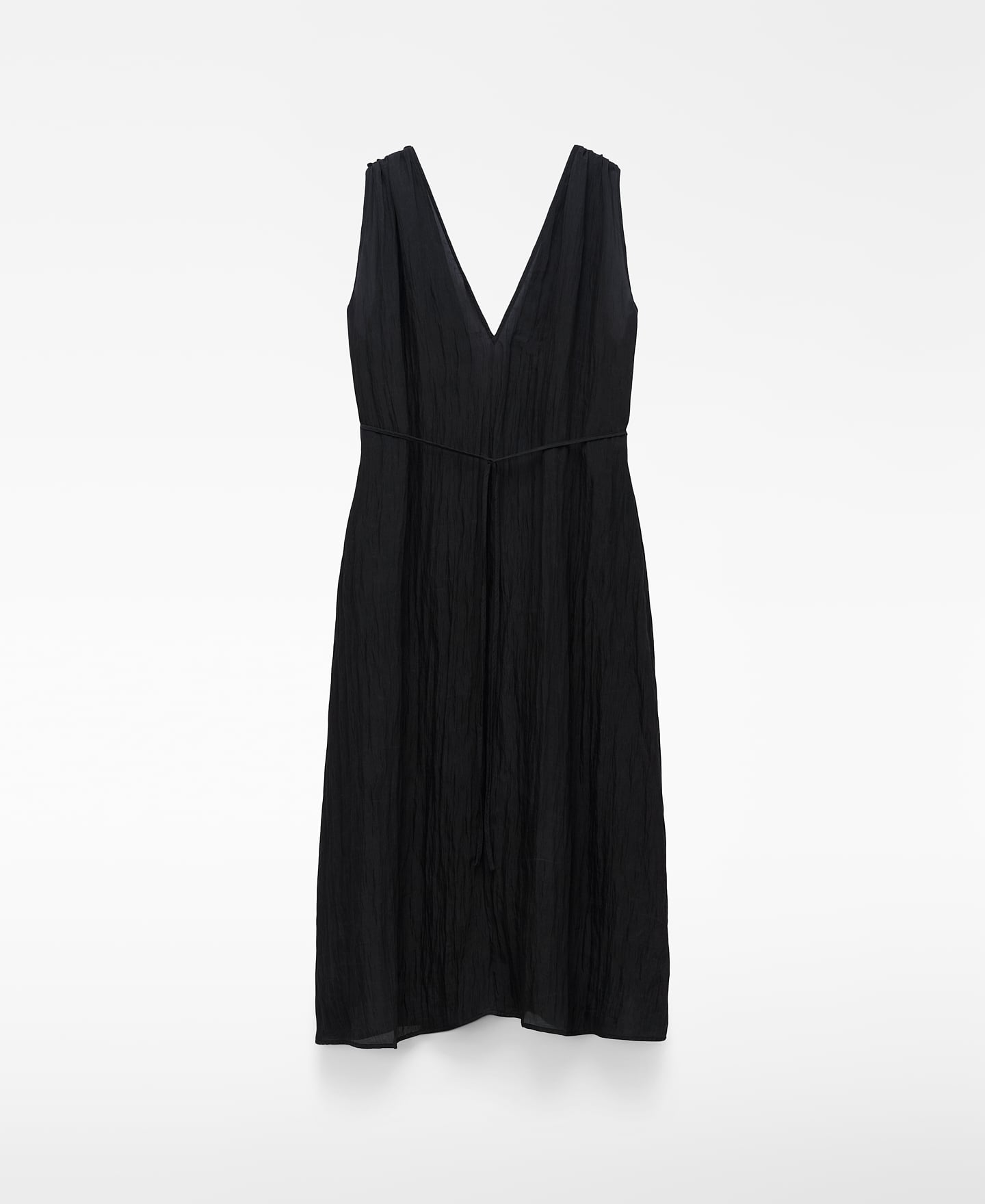 Winkled-effect wrap dress image number 5