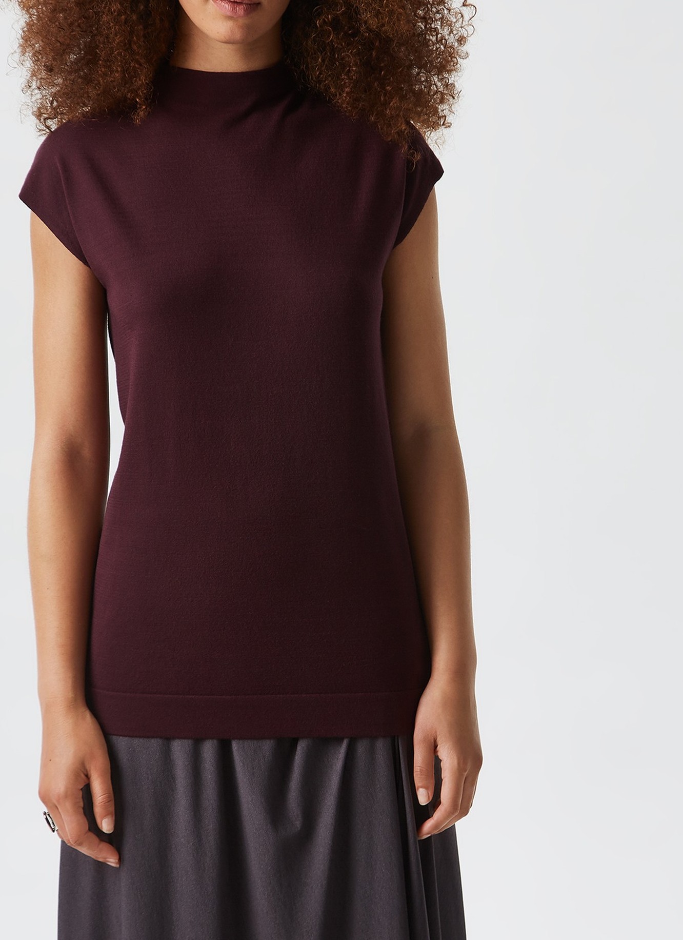 Top de punto con cuello perkins image number 0