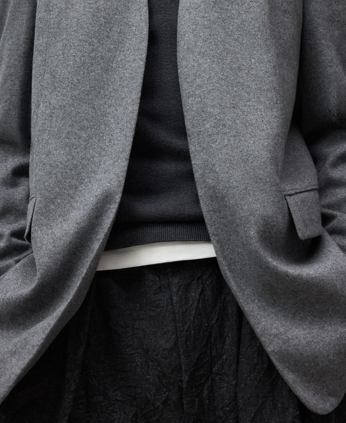 Relaxed fit blazer with no lapel man image number 3