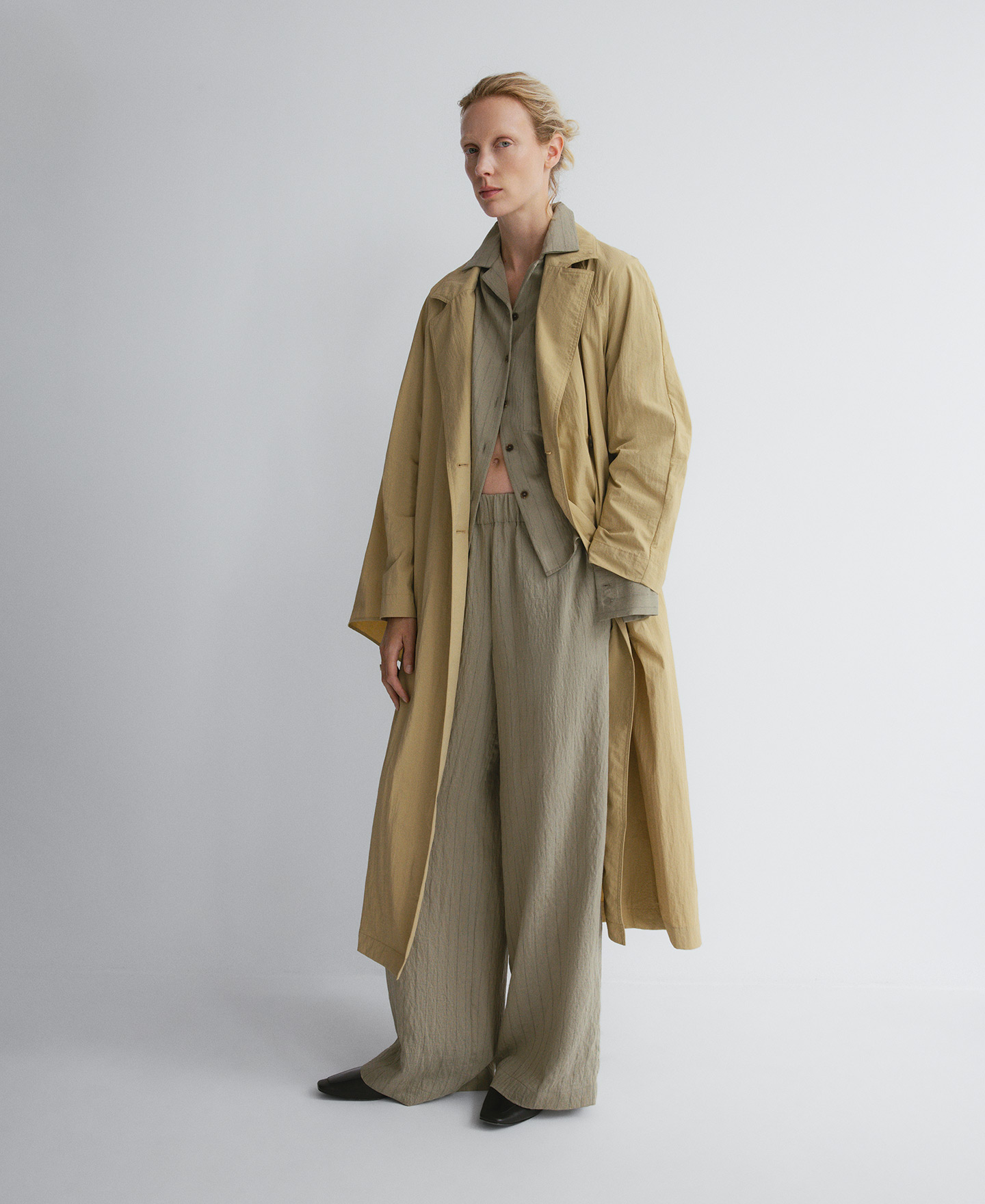 Nylon shawl piece trench coat woman image number 0