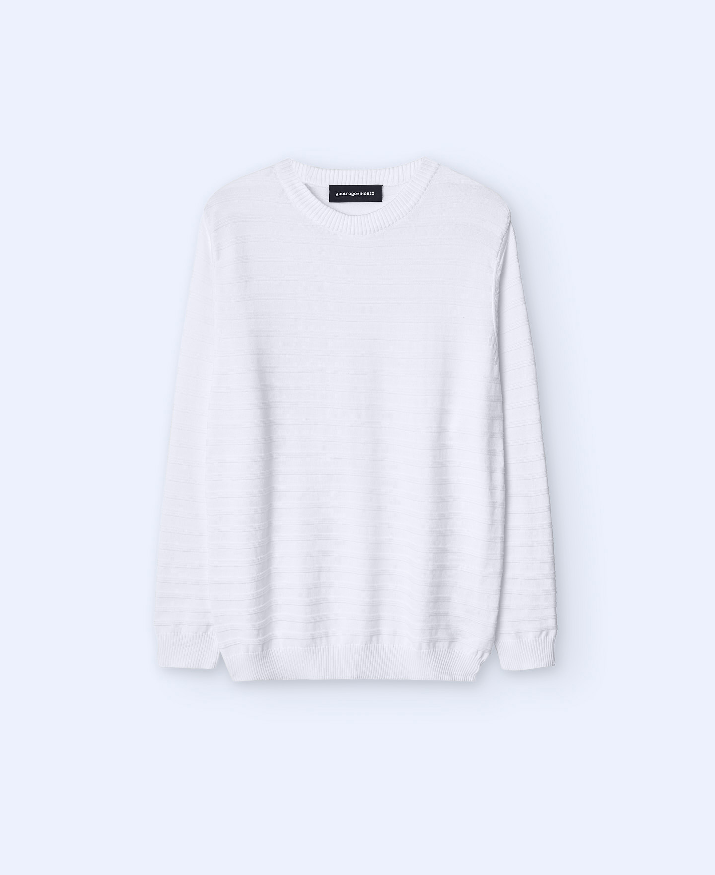 Striped structure crew neck sweater image number 4