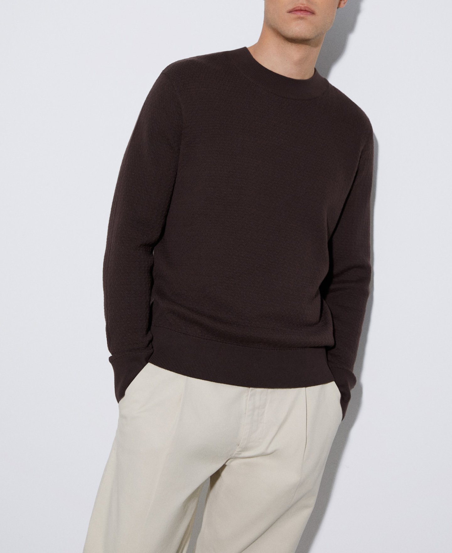 Cotton knit sweater image number 0