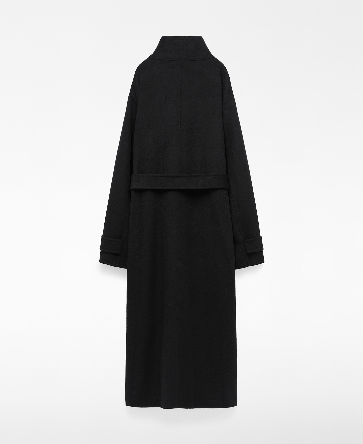 Merino wool blend cross-over long coat image number 5
