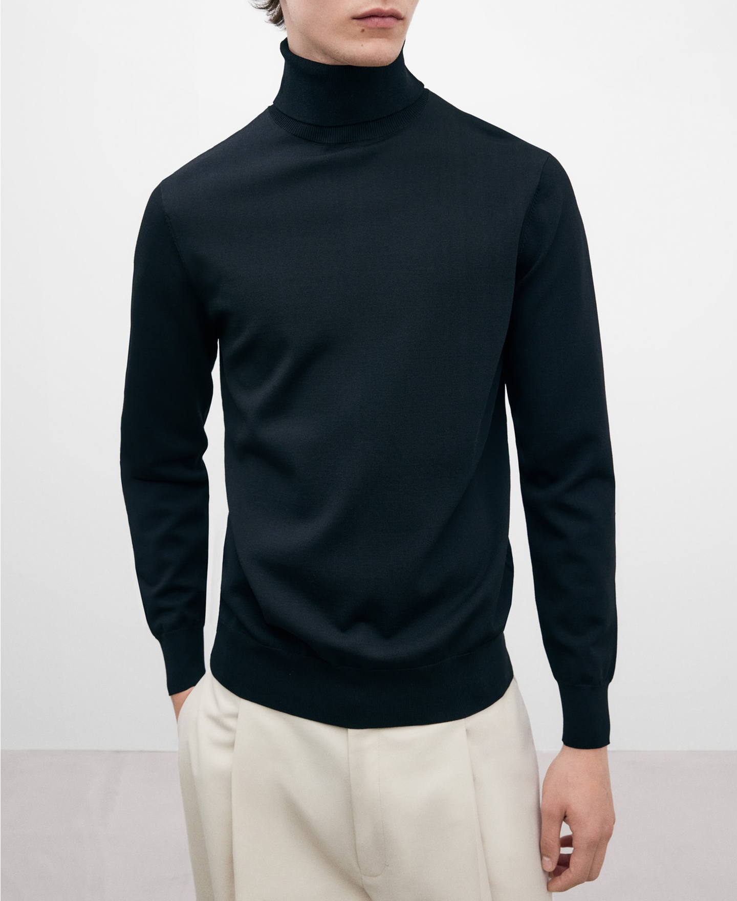 Black turtleneck sweater image number 0
