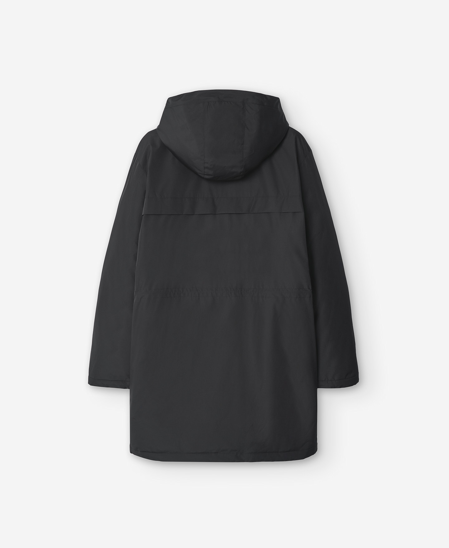 Black polyester parka for men image number 5