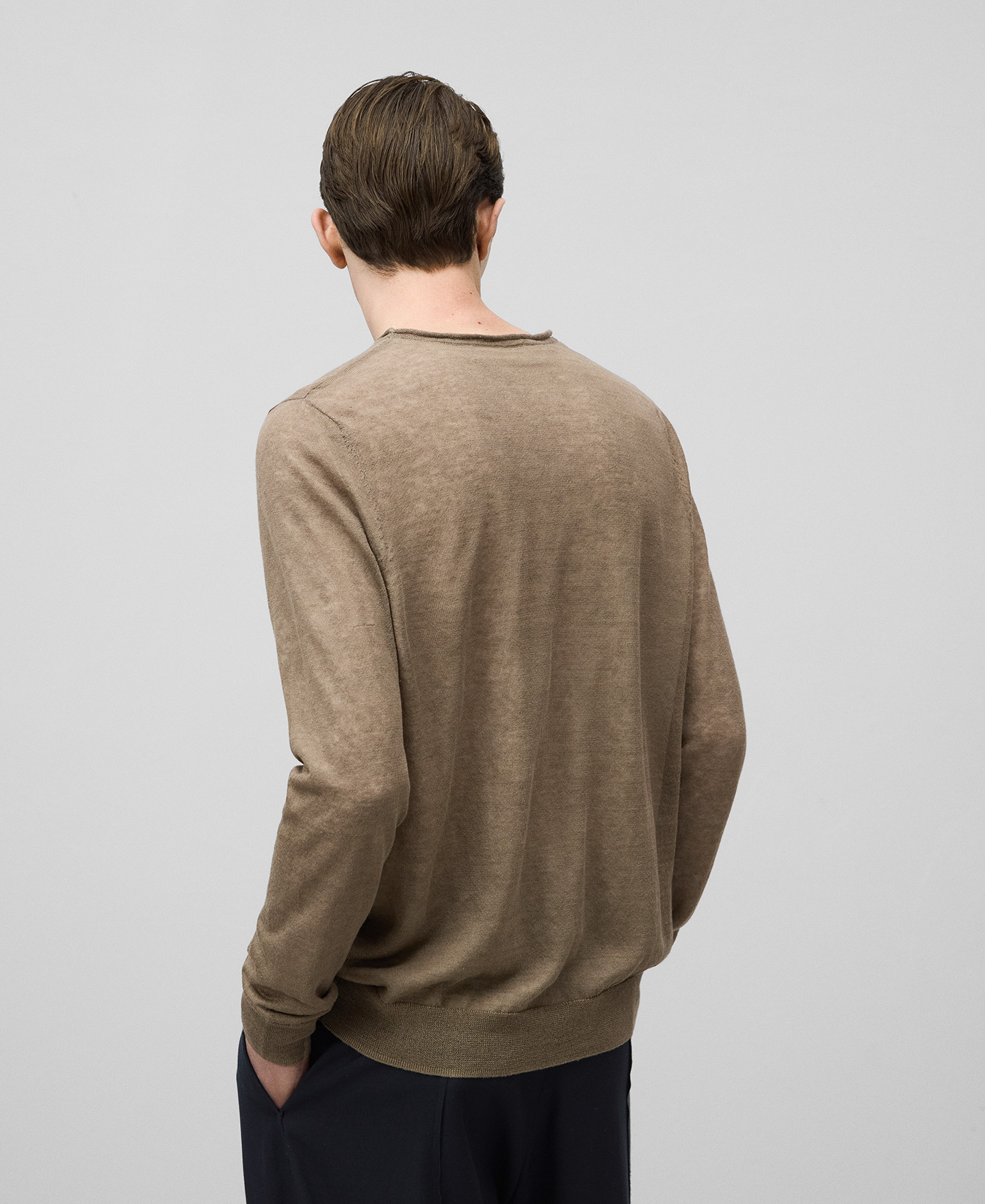 Linen blend double-layer sweater man image number 2
