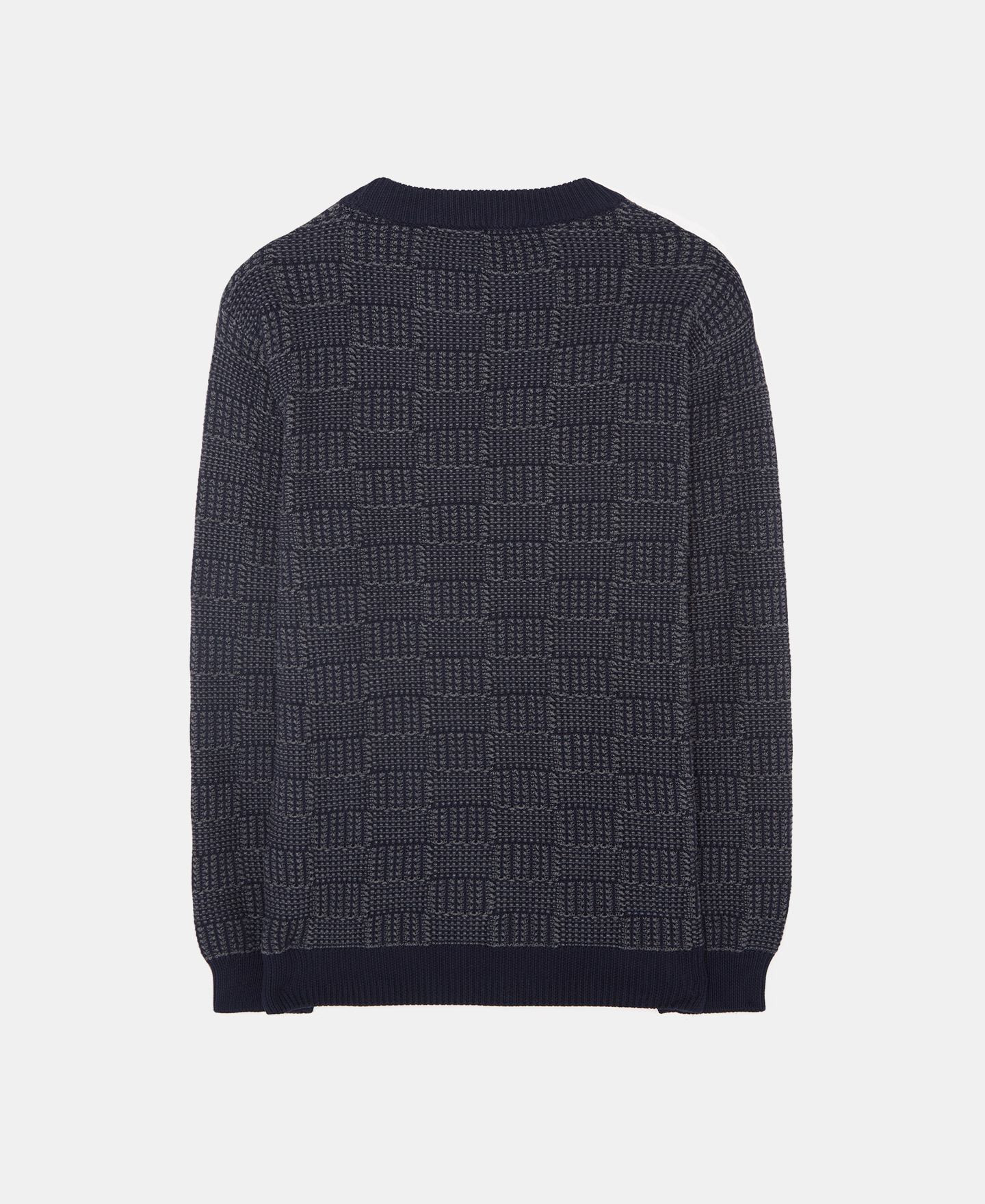 Cotton plaid structure sweater image number 5