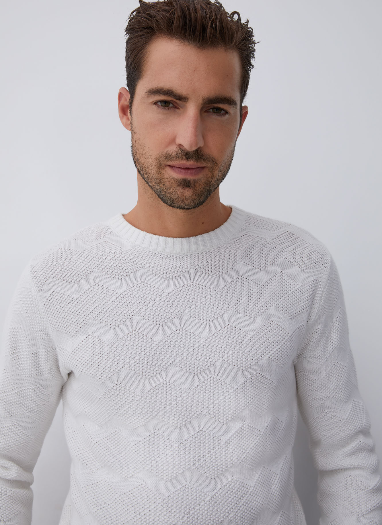 Jersey de textura en algodón orgánico image number 0