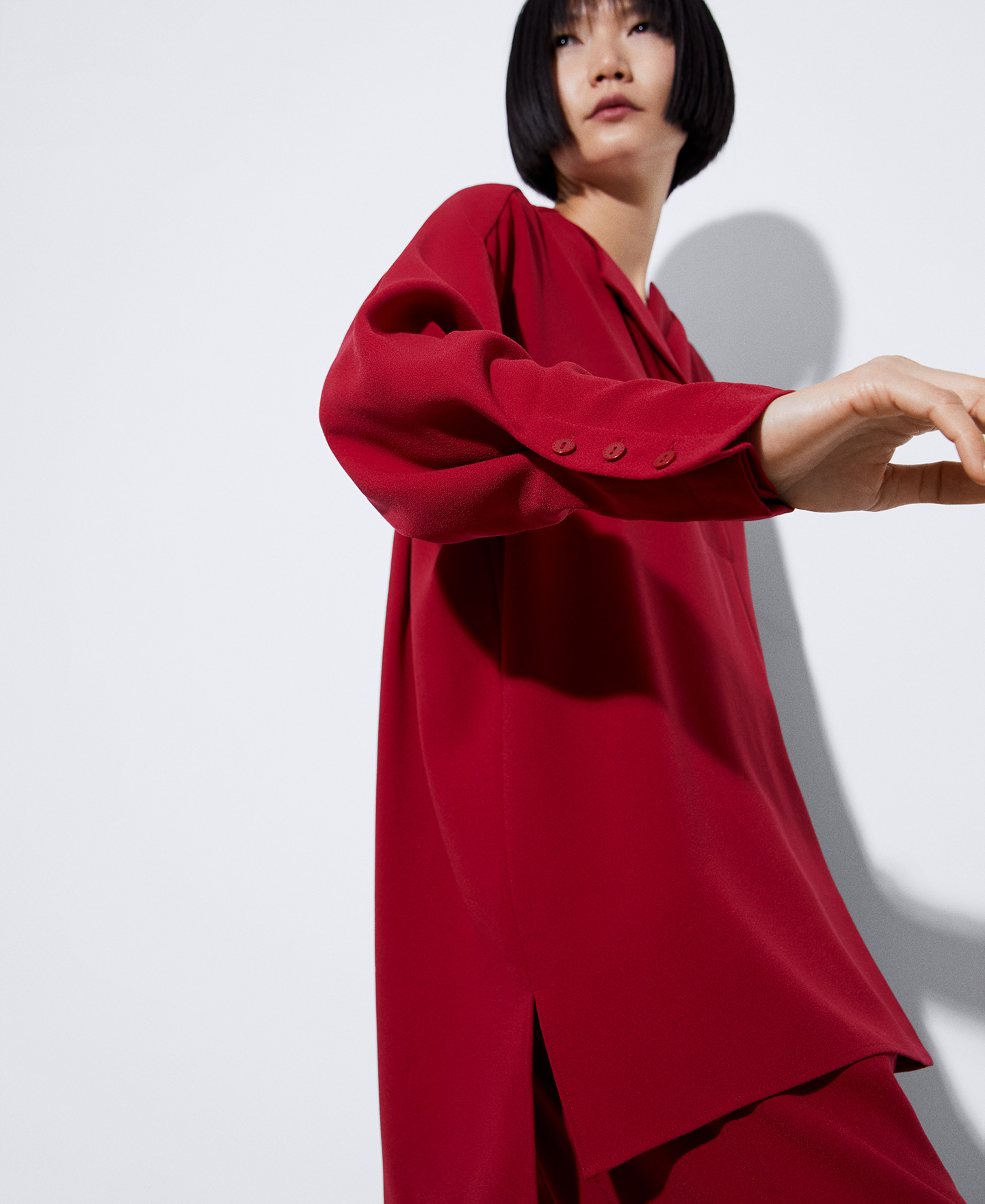Recycled polyester lapel blouse image number 3