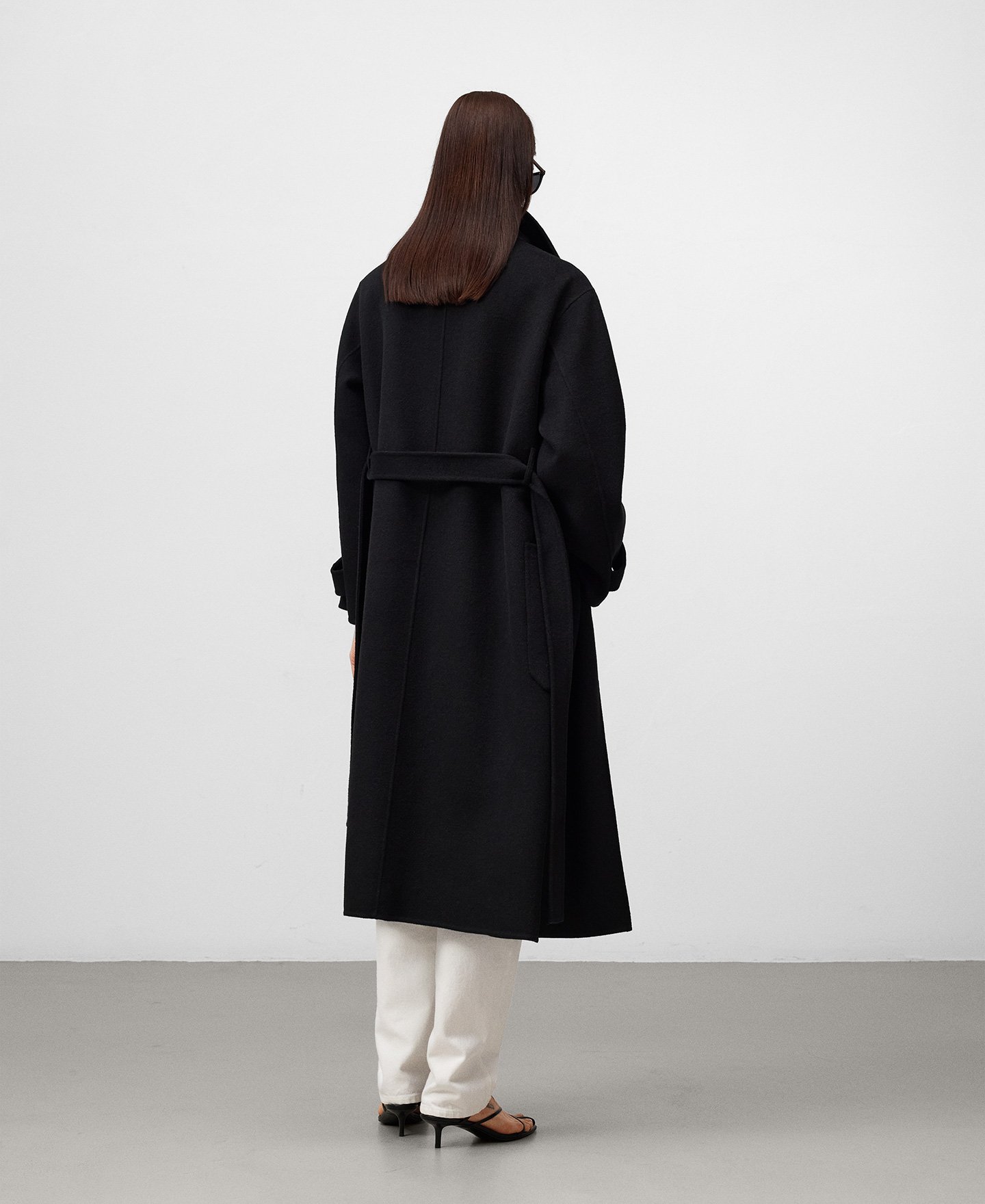 Funnel neck cross-front coat woman image number 2