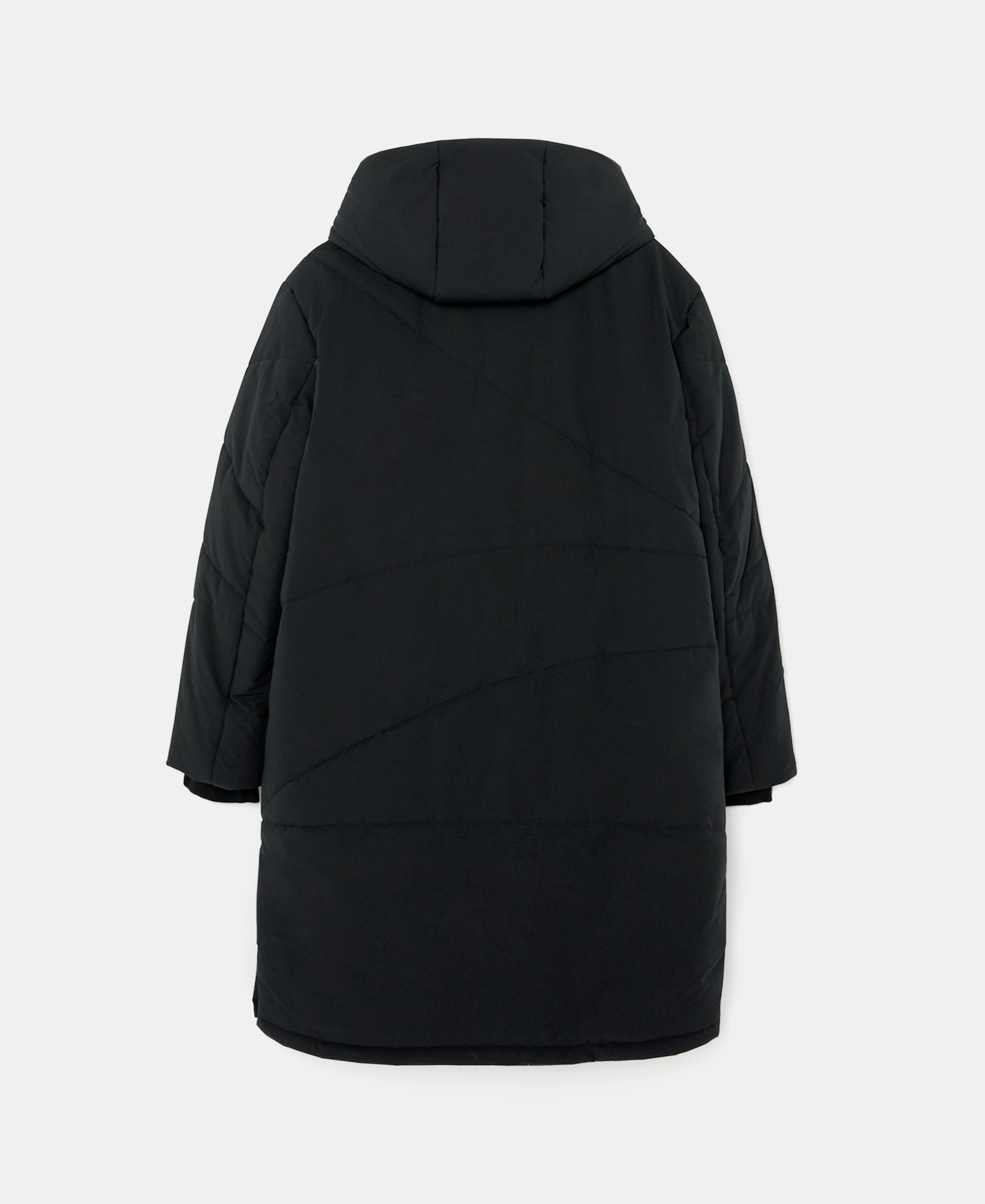 Long padded jacket stitching details image number 5