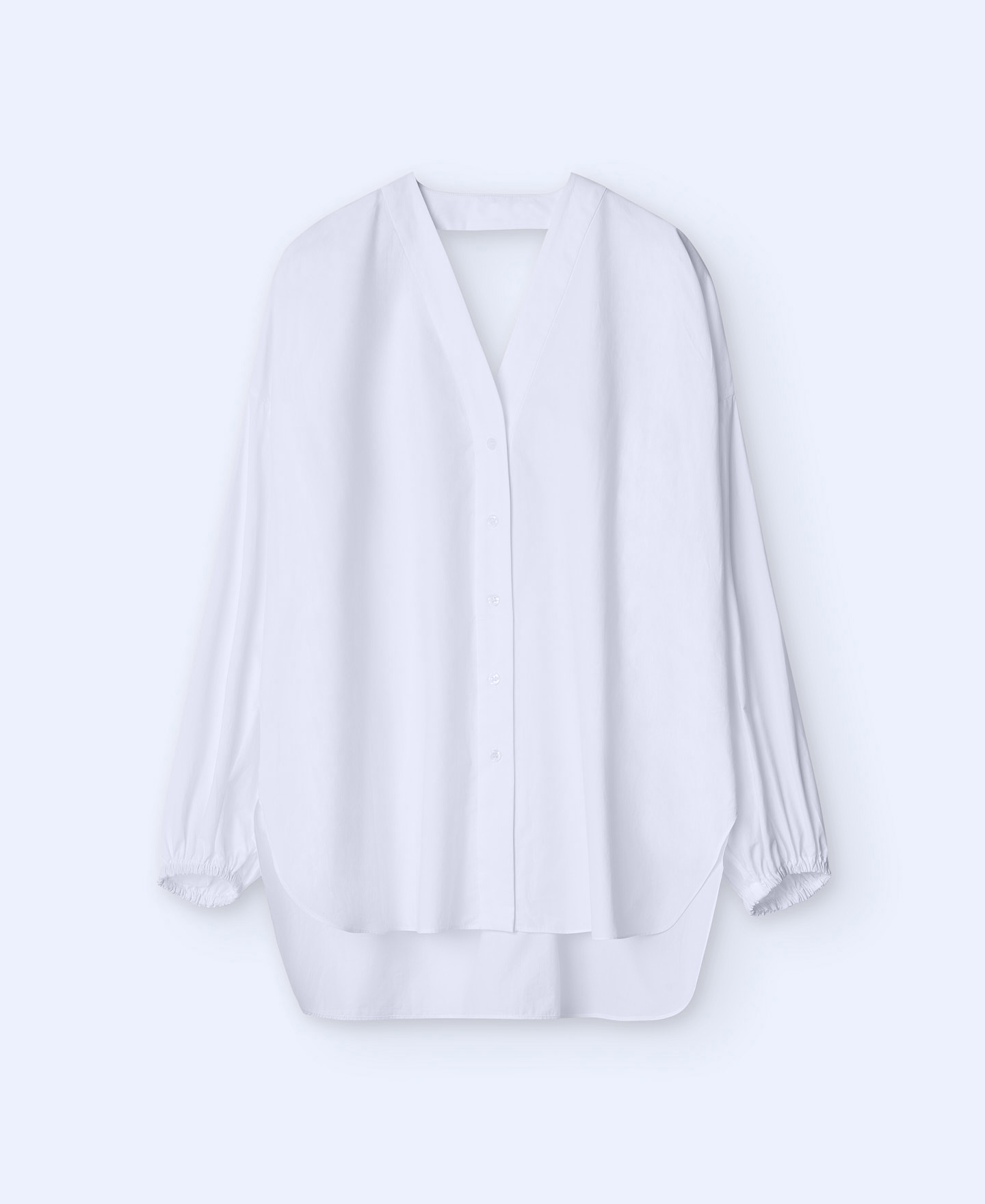 V-neckline cotton shirt image number 6