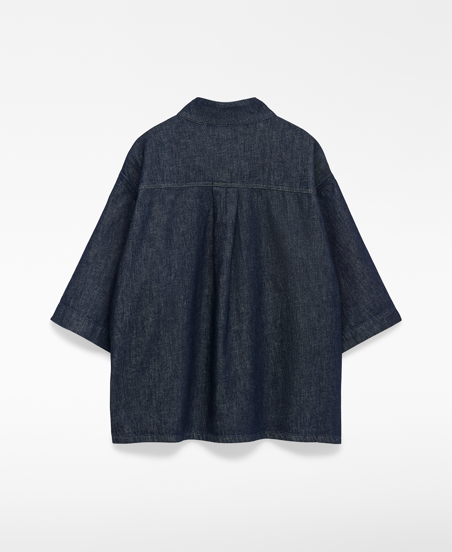 Cotton denim boxy shirt woman image number 5
