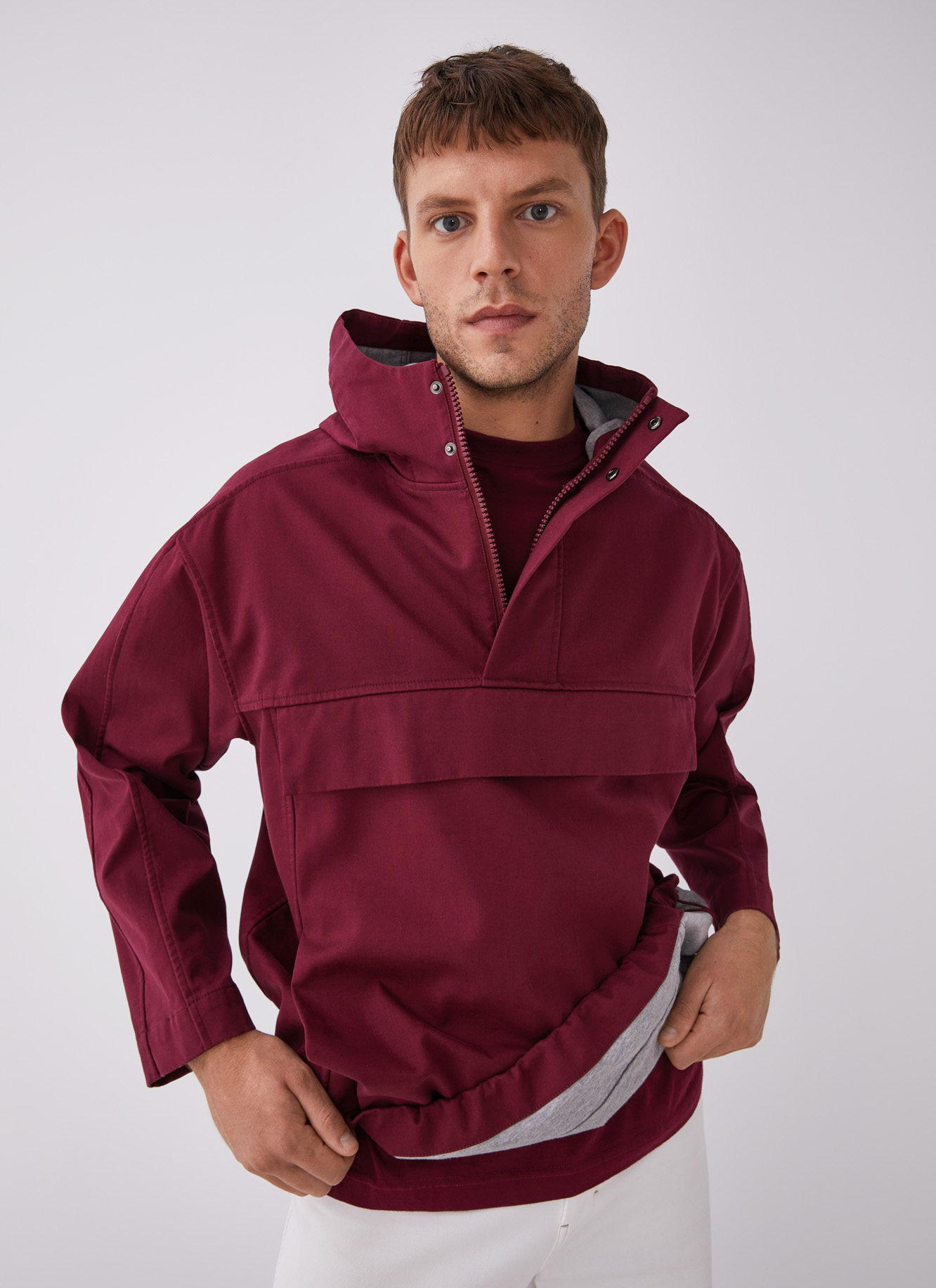 Hooded pullover with maxi pocket image number 0