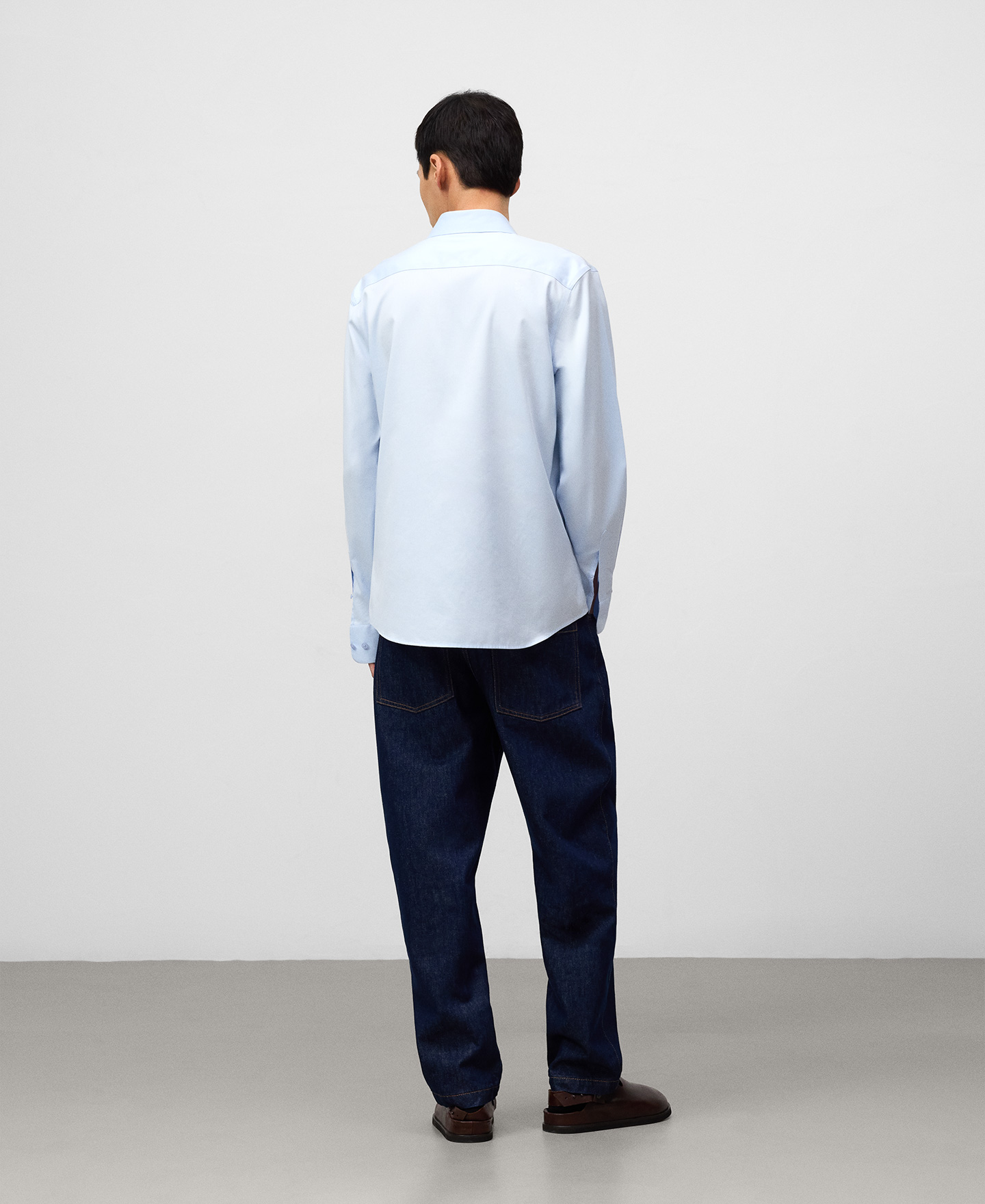 Regular fit lapel collar shirt man image number 2