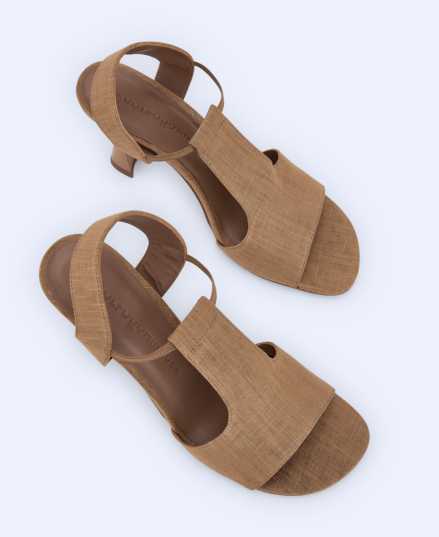 High heel linen sandals image number 1